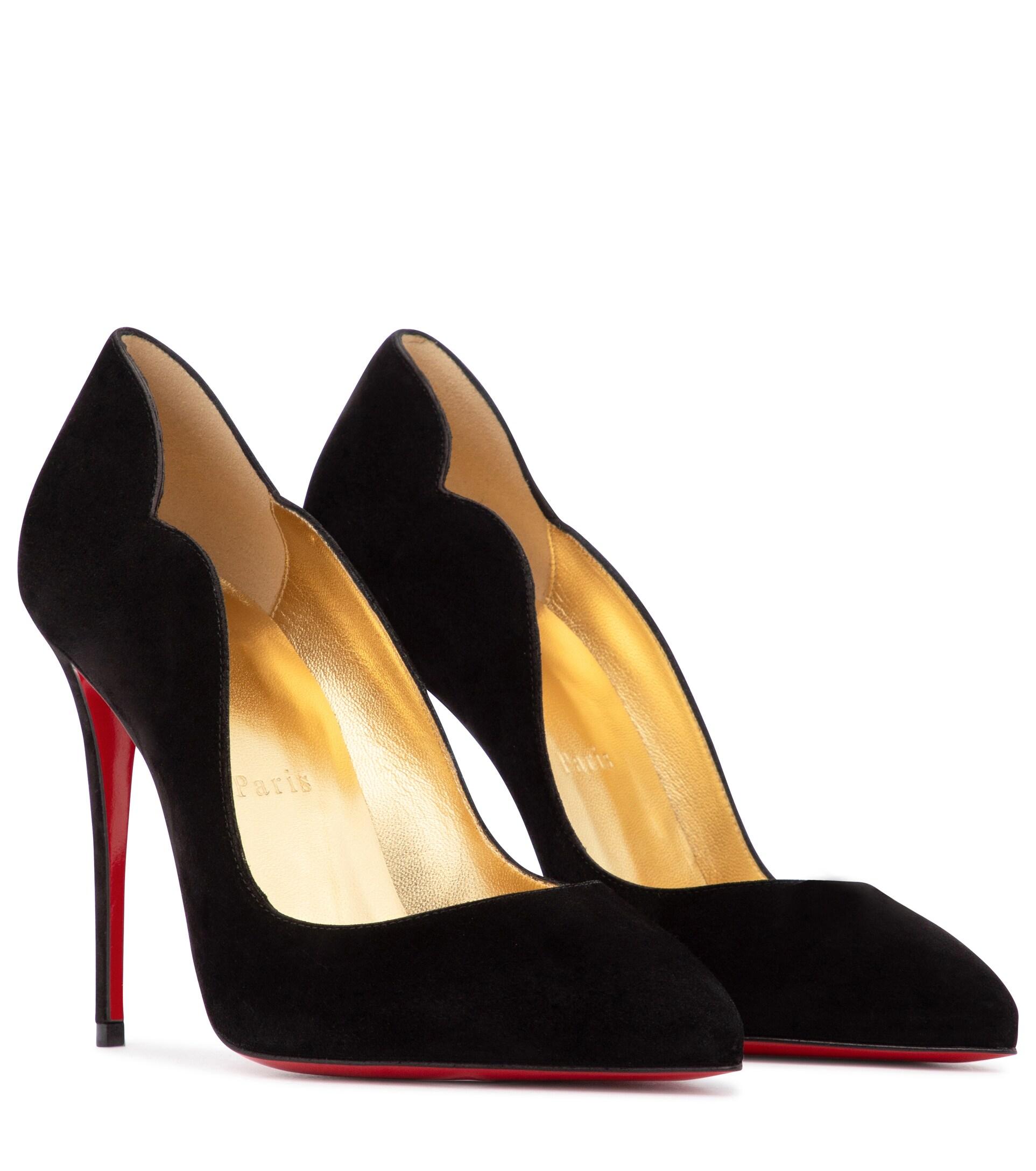 Christian Louboutin Exclusive To Mytheresa – Hot Chick 100 Suede Pumps in  Black | Lyst