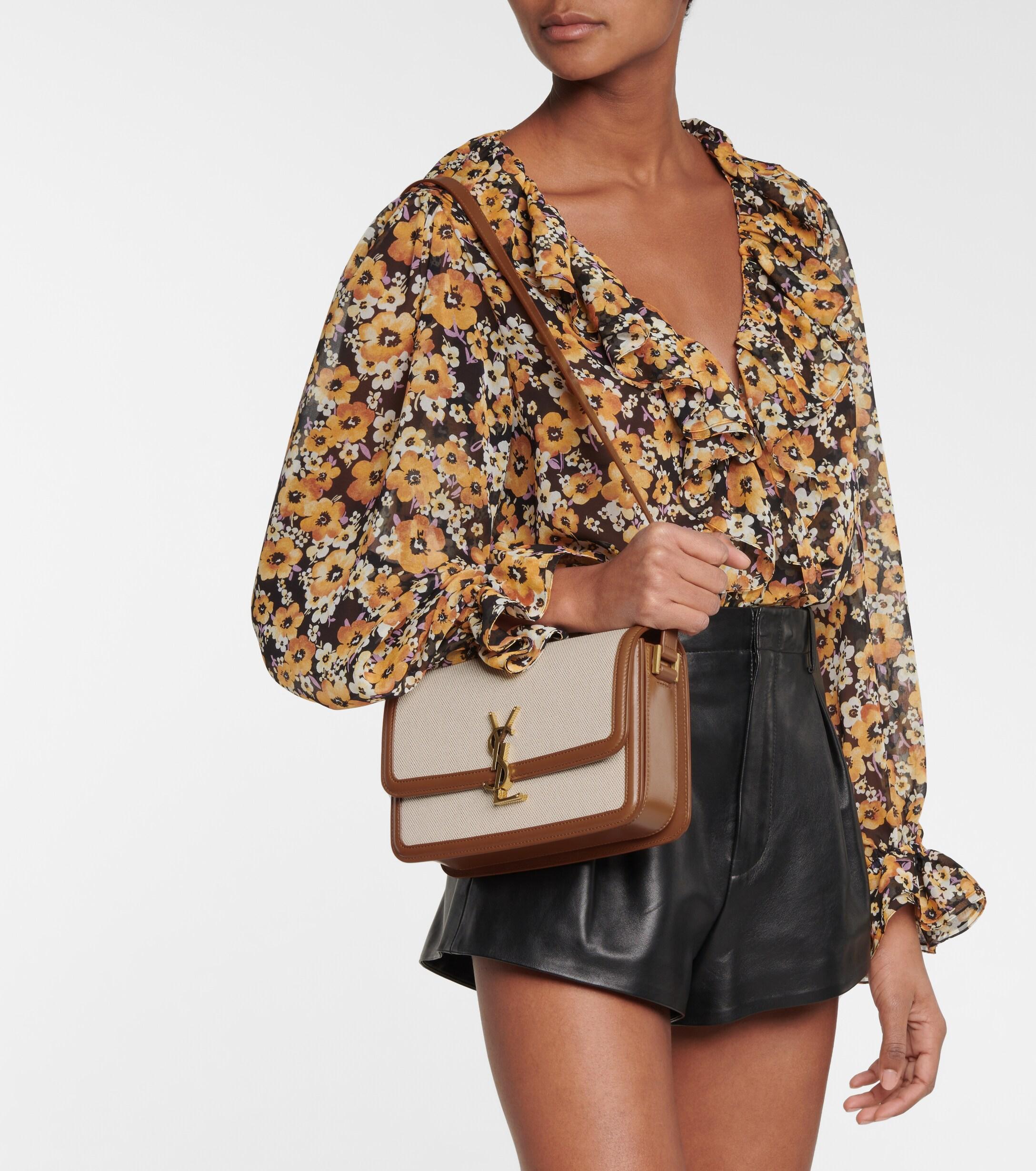 Saint Laurent Solferino Medium Canvas Crossbody Bag in Natural Lyst