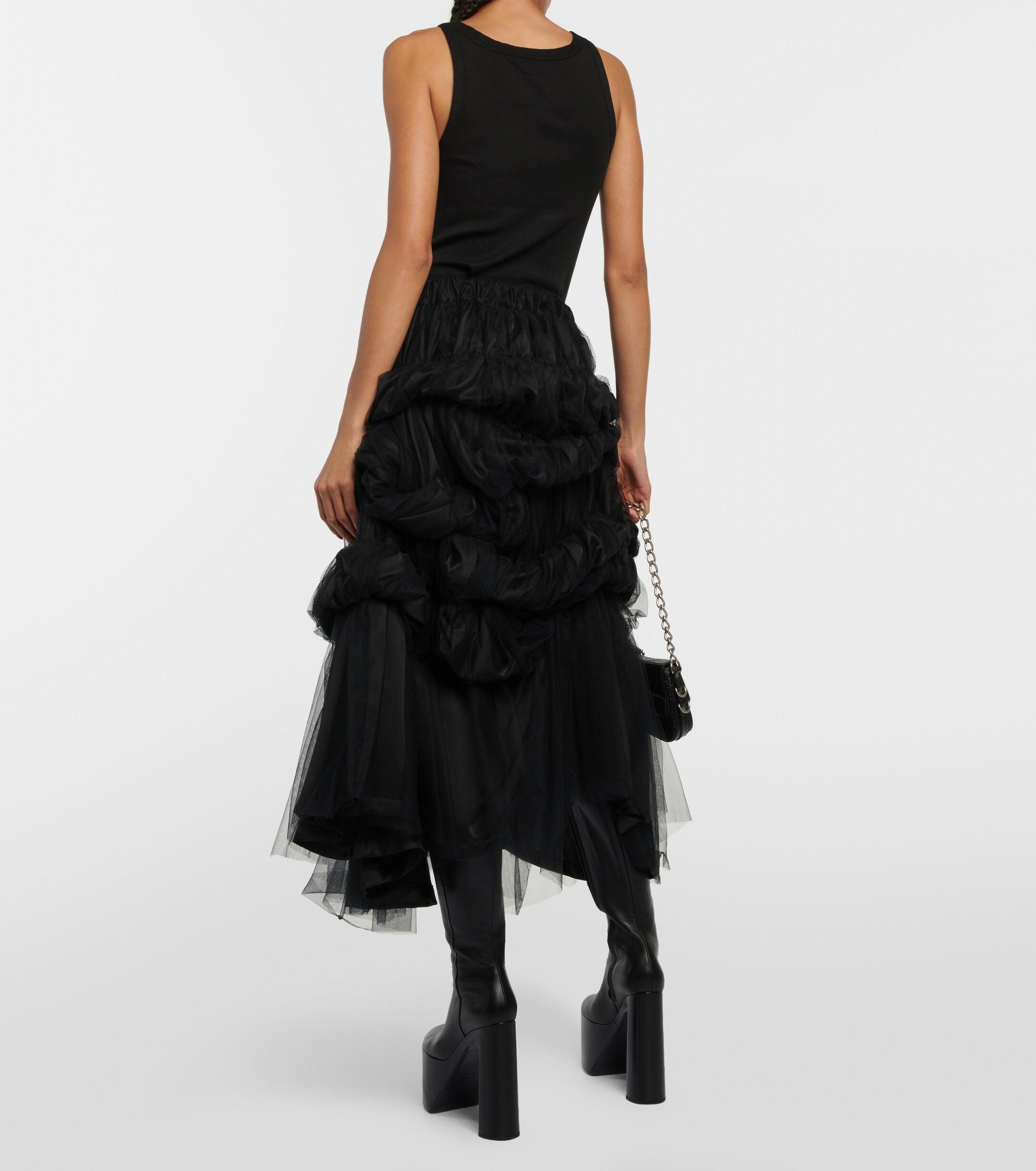 Noir Kei Ninomiya X Comme Des Garcons Satin Tulle Tiered Pleated