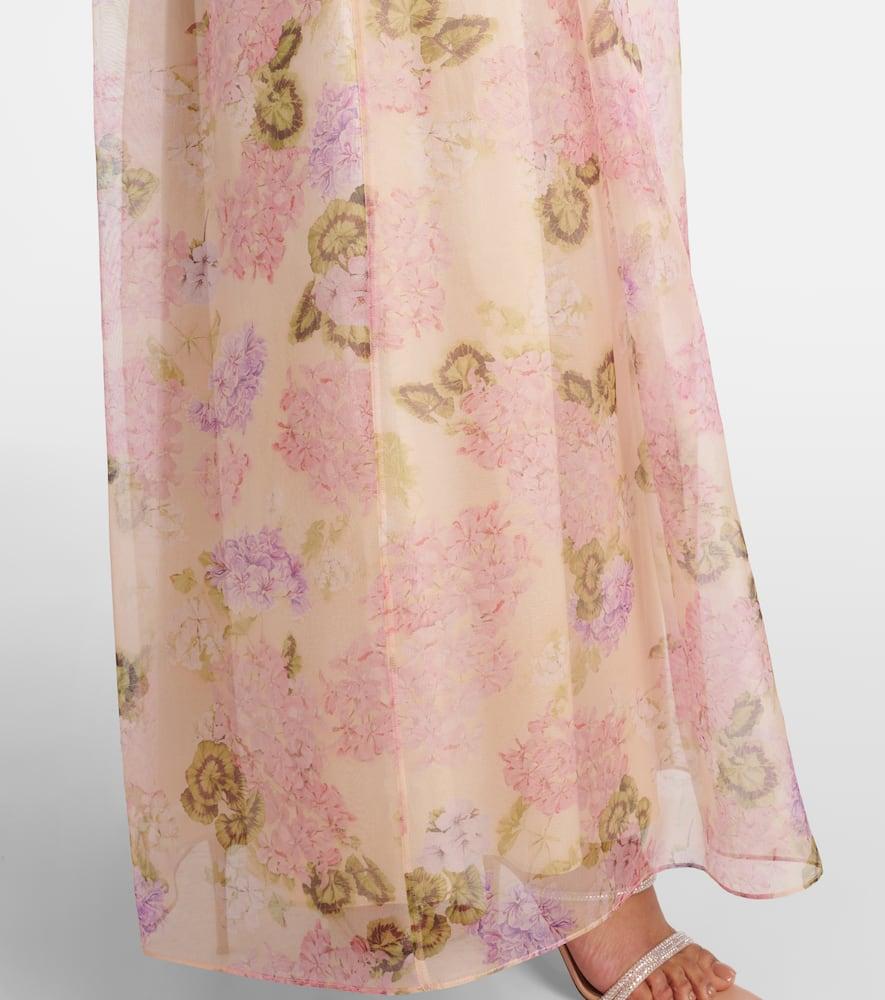 ワンピース Max Mara Studio LISETTA BUSTIER DRESS IN FANCY ORGANZA Max Mara Lisetta Floral Silk Organza Bustier Gown in Pink | Lyst