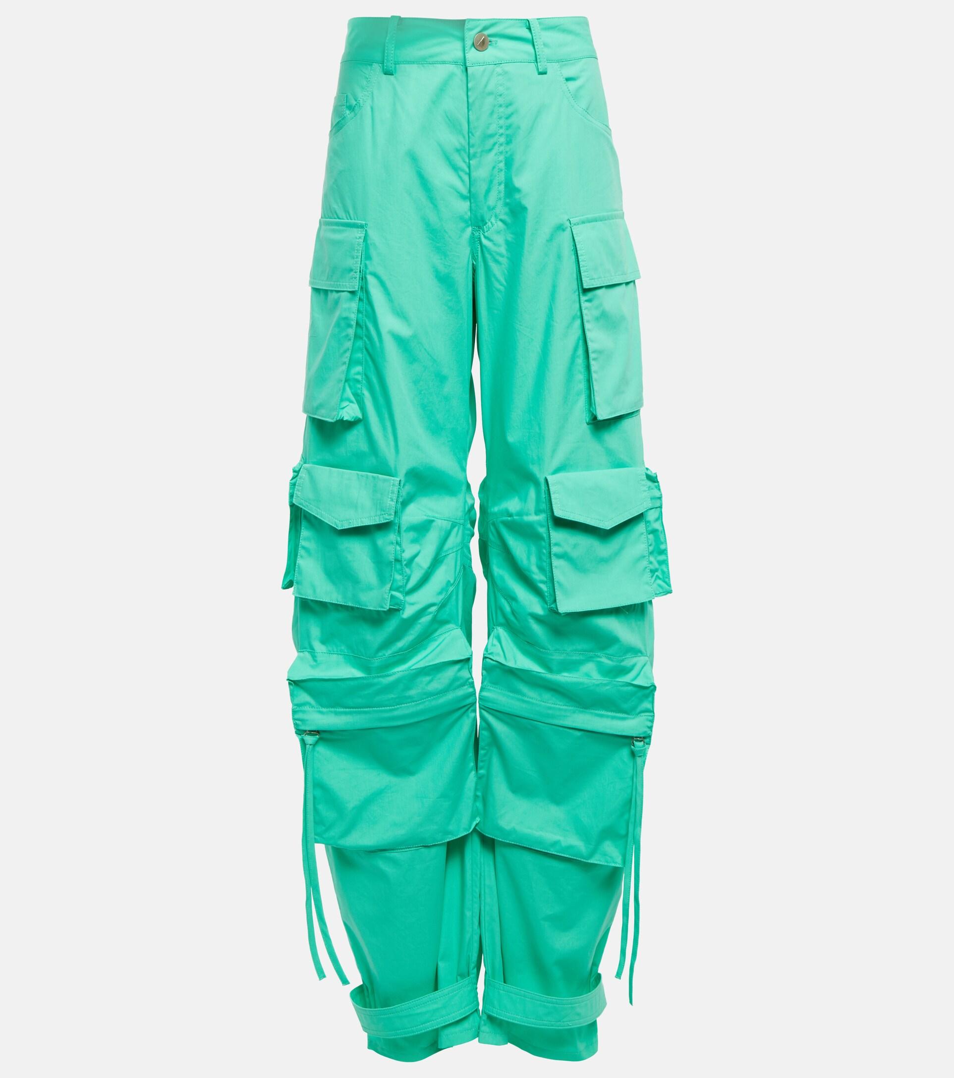 The Attico Fern Cotton Canvas Cargo Pants in Green | Lyst