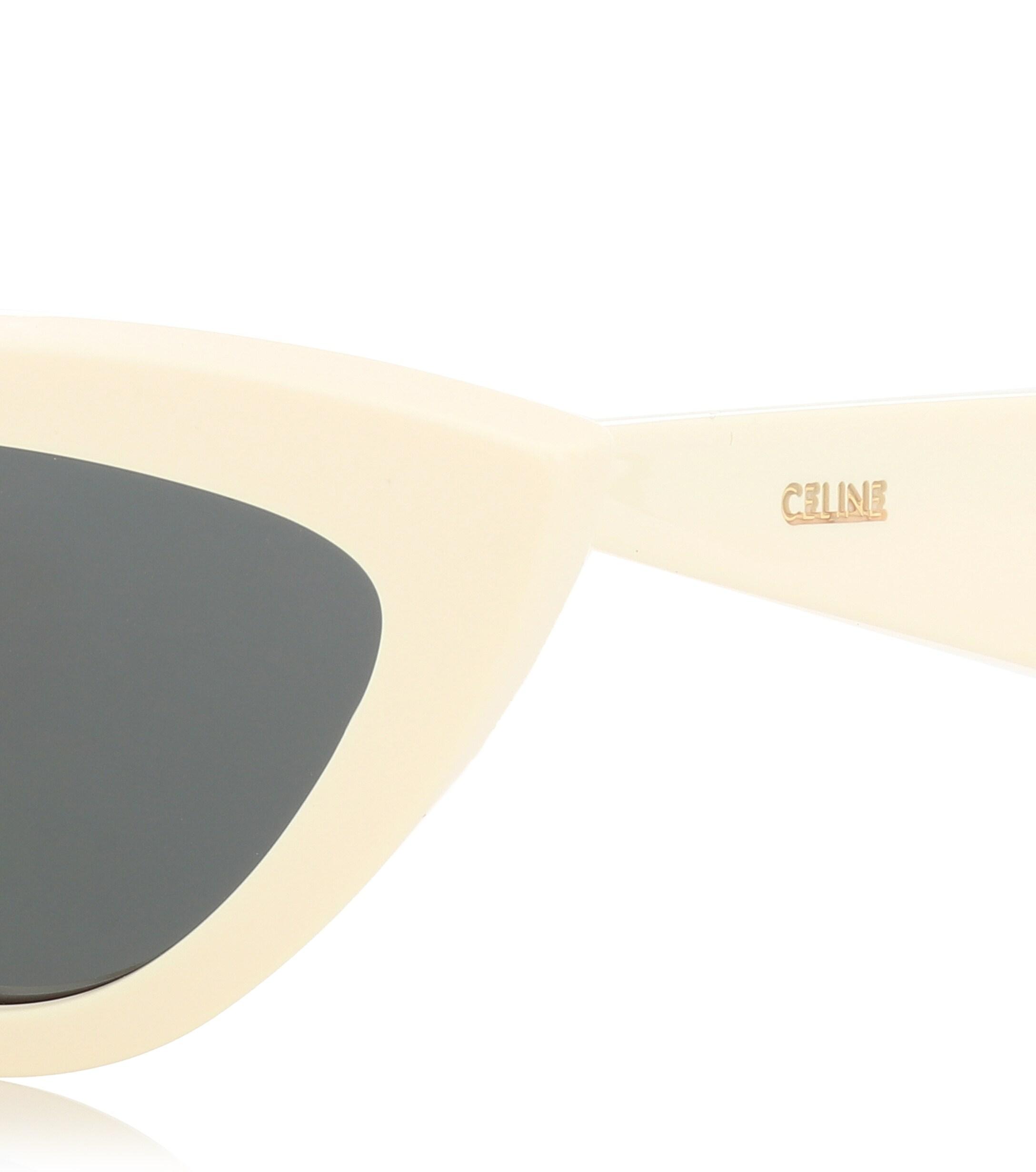 Celine Cat-eye Sunglasses in White | Lyst
