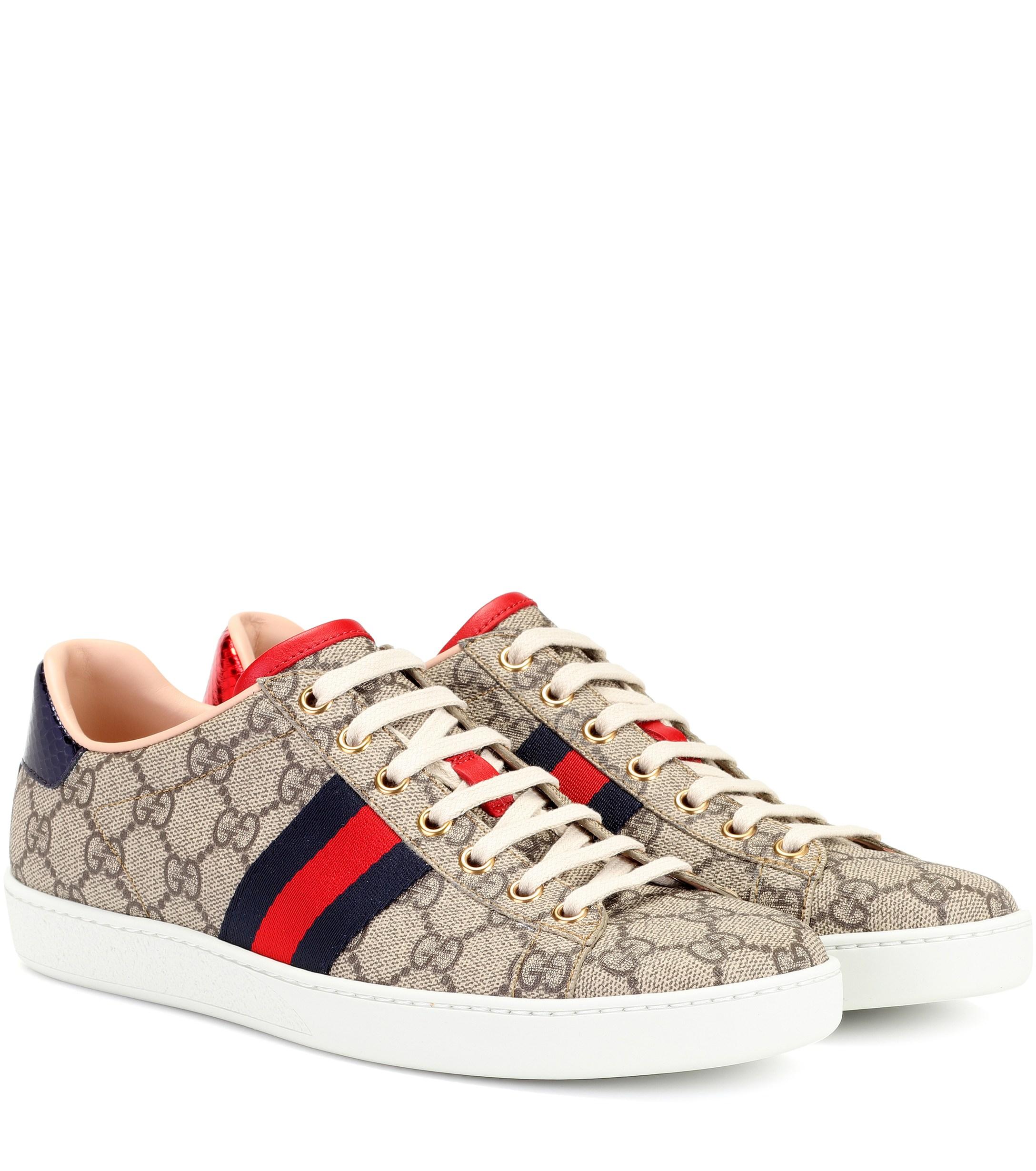 Gucci Canvas Ace GG Supreme Sneakers in Beige (Natural) - Lyst
