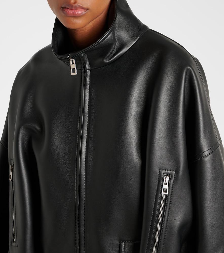 Loewe Balloon Leather Jacket in Black Lyst
