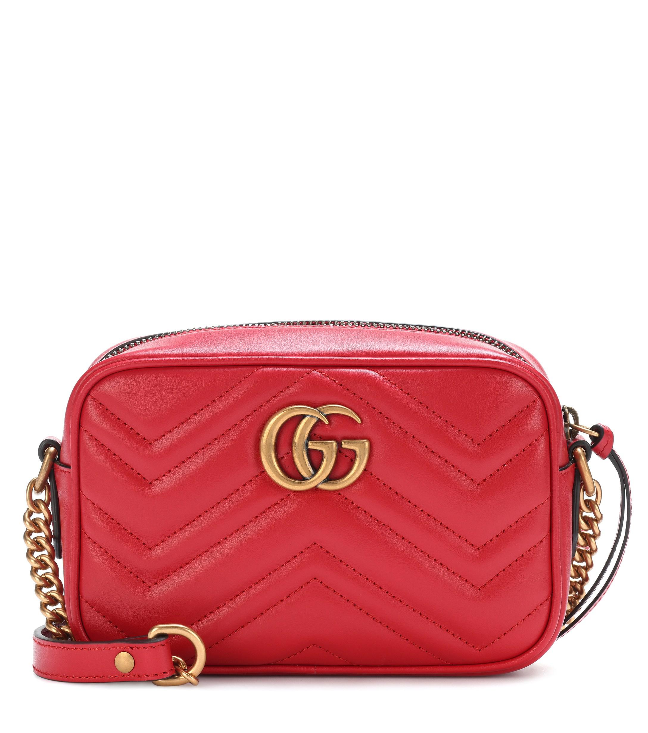 GUCCI Gg Marmont Camera Mini Quilted Leather Shoulder Bag 