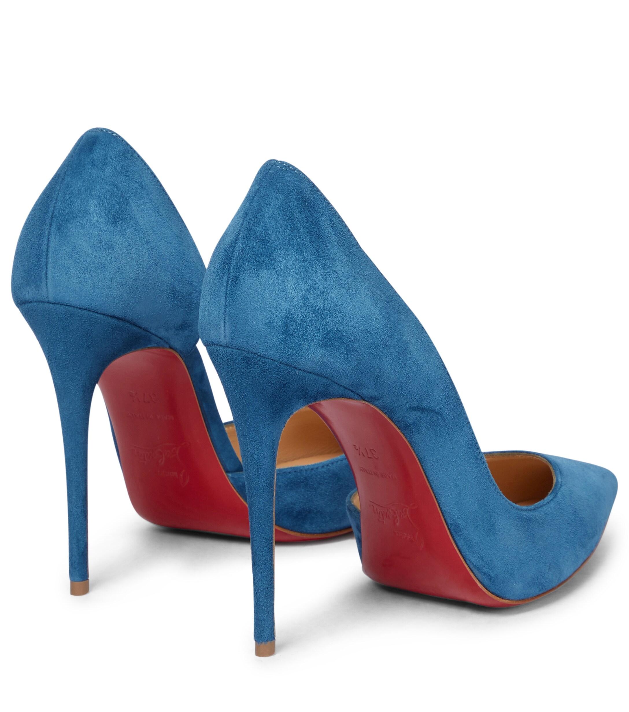 Christian Louboutin Iriza 100 Suede Pumps in Blue | Lyst