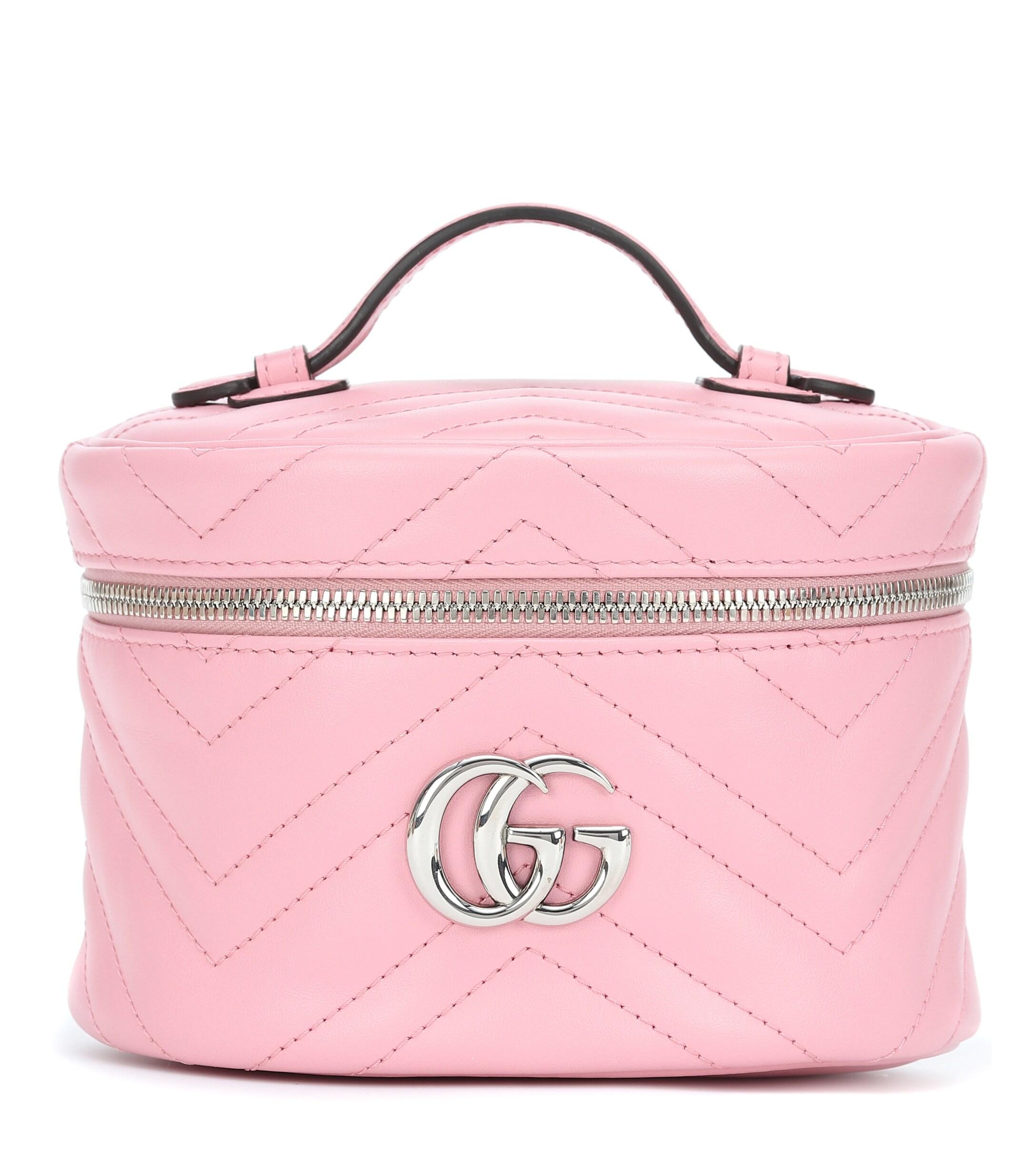 Gucci GG Marmont  Zip Around Cosmetic Bag in Pink | Lyst