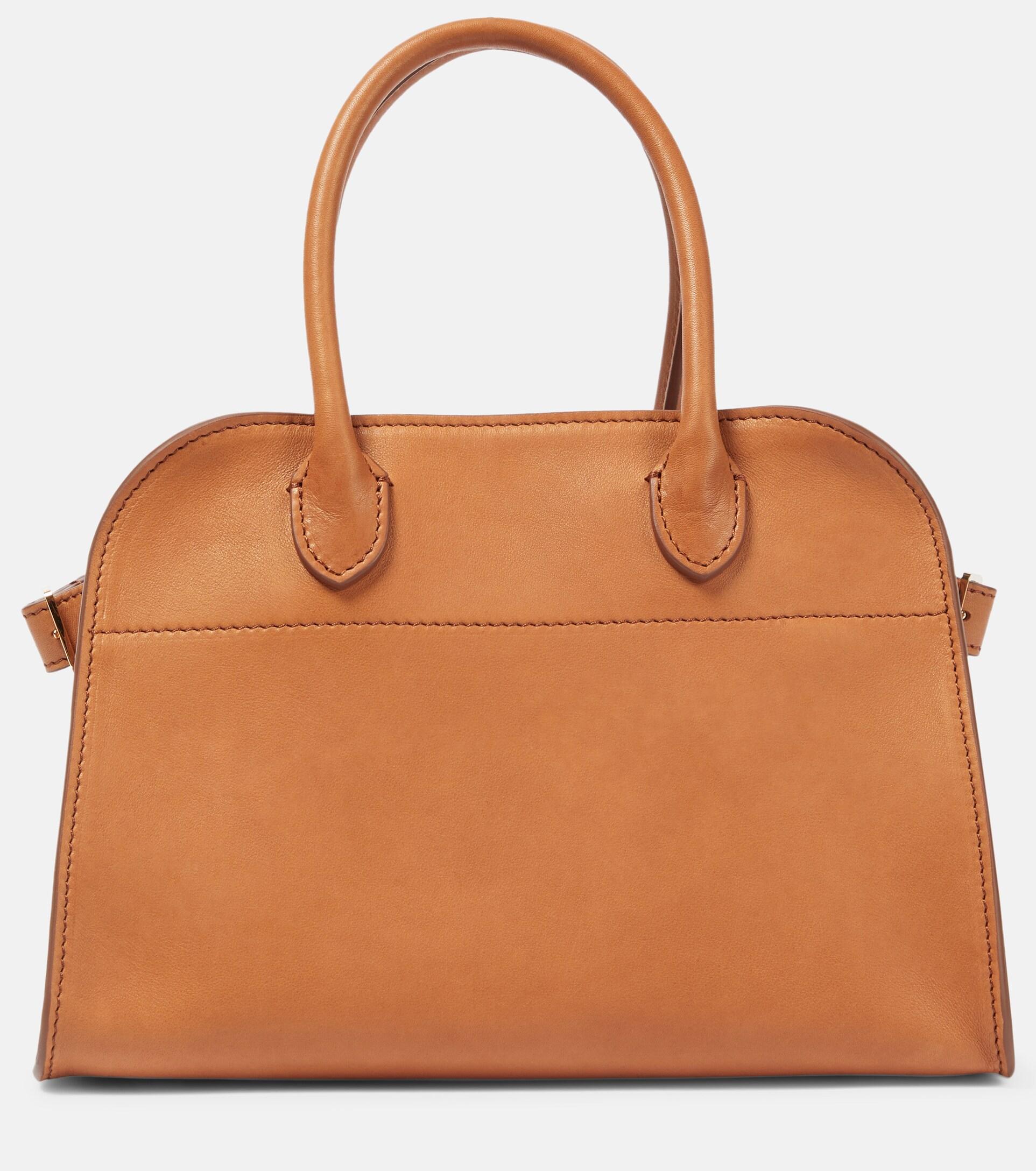 The Row Margaux Leather Tote Bag In Brown Lyst The Row Margaux Leather Tote Bag In Brown Lyst