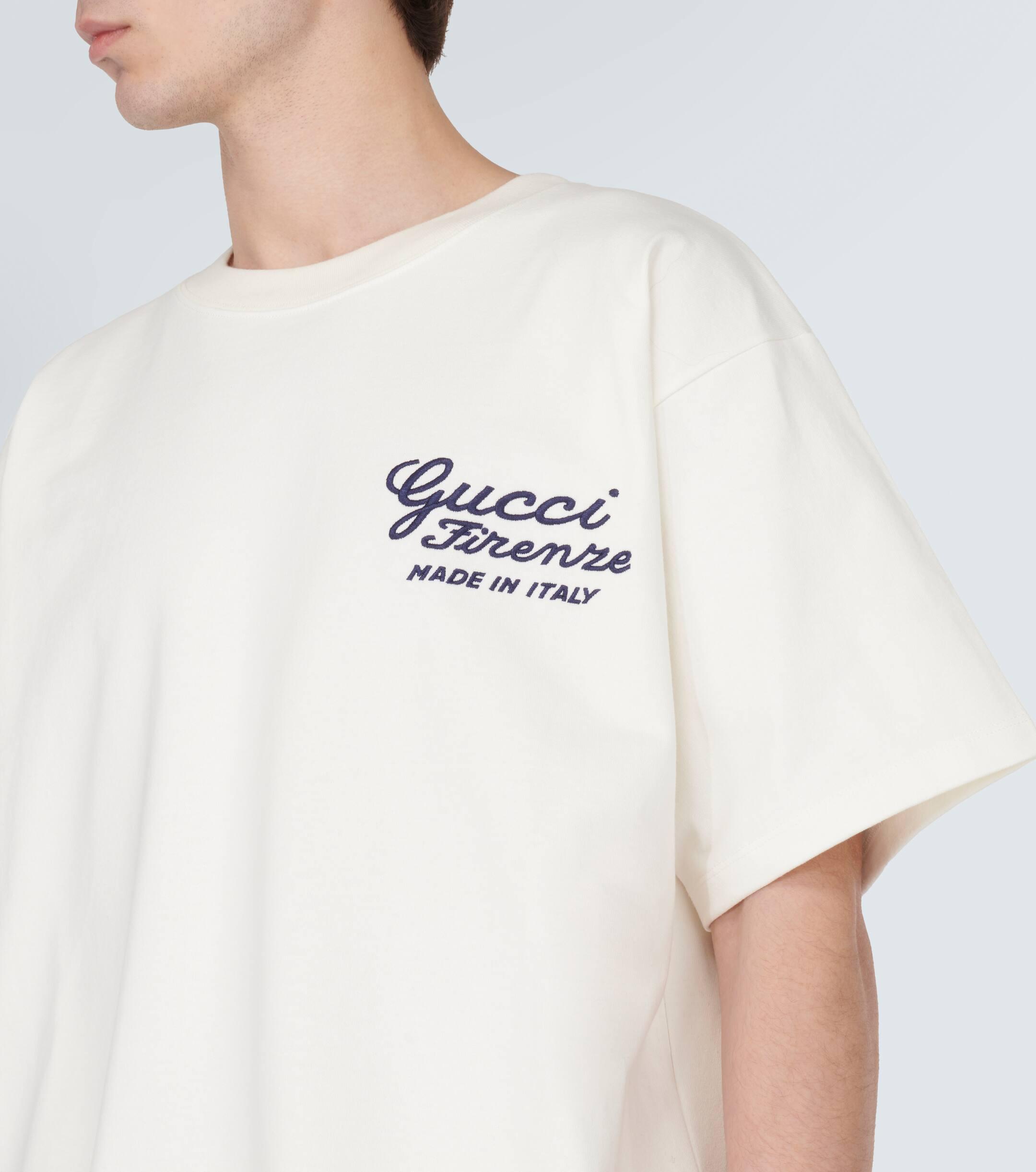 不*P様 【M】GUCCI Firenze 刺繍ロゴ　Tシャツ ホワイト 　グッ Gucci Embroidered Cotton Jersey T-shirt in White for Men | Lyst UK