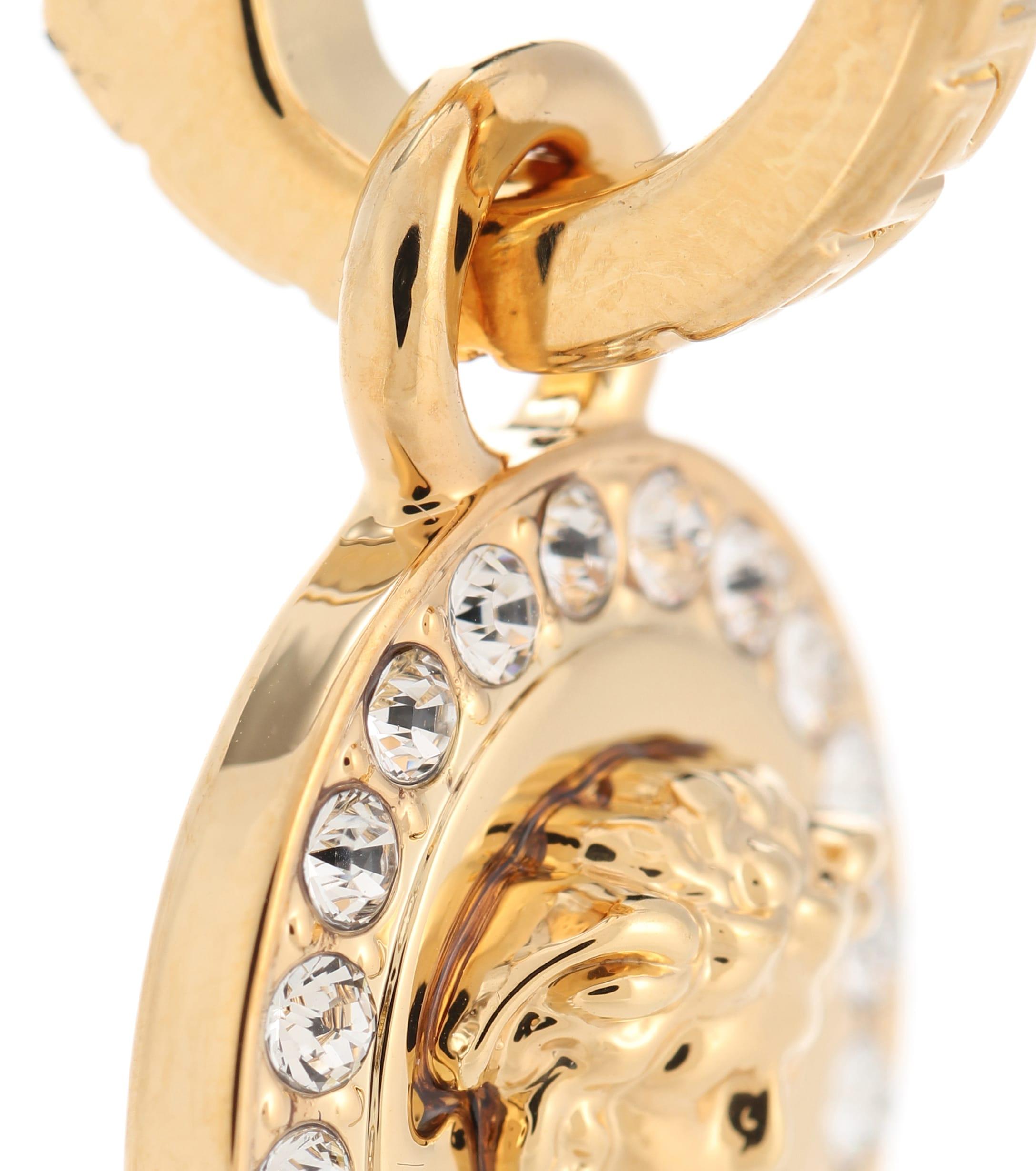 versace greca and medusa drop earrings