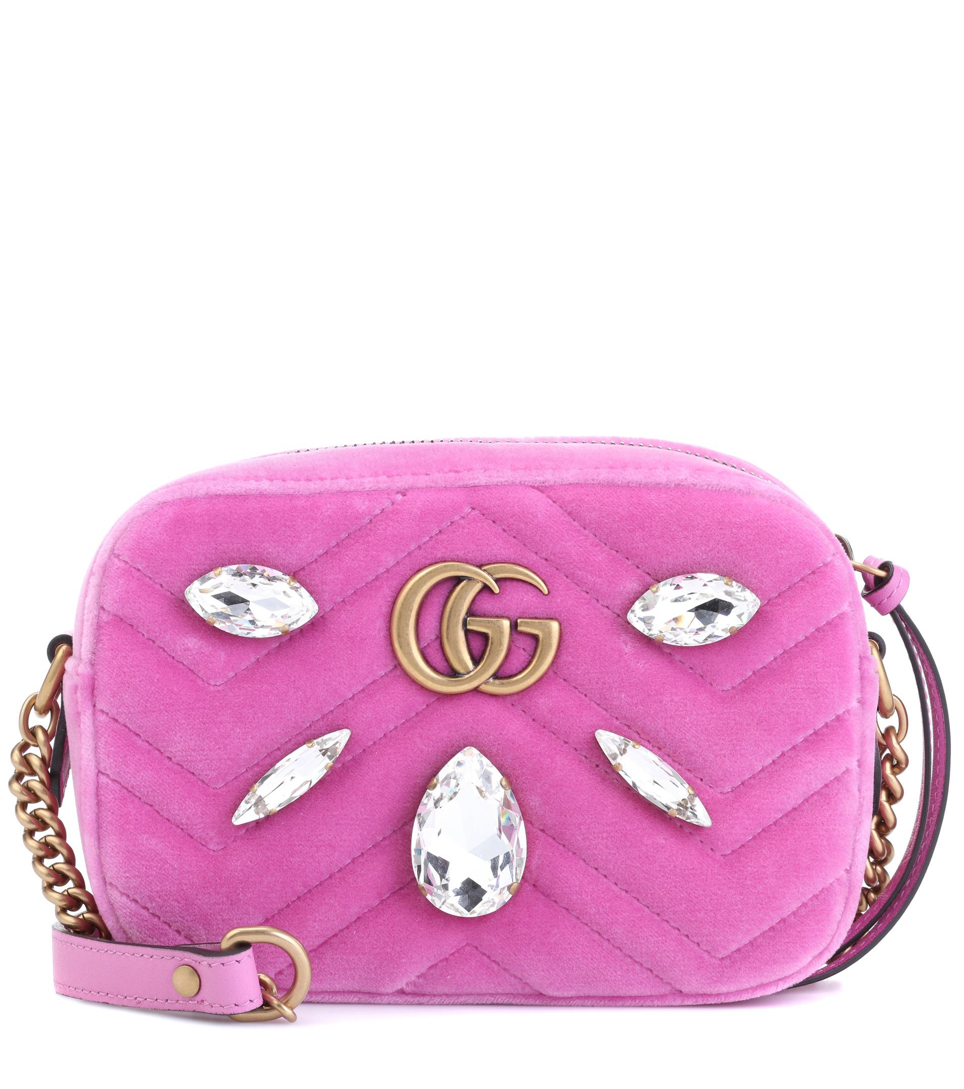 Gucci Samt Crossbody-Tasche GG Marmont Mini in Pink | Lyst CH