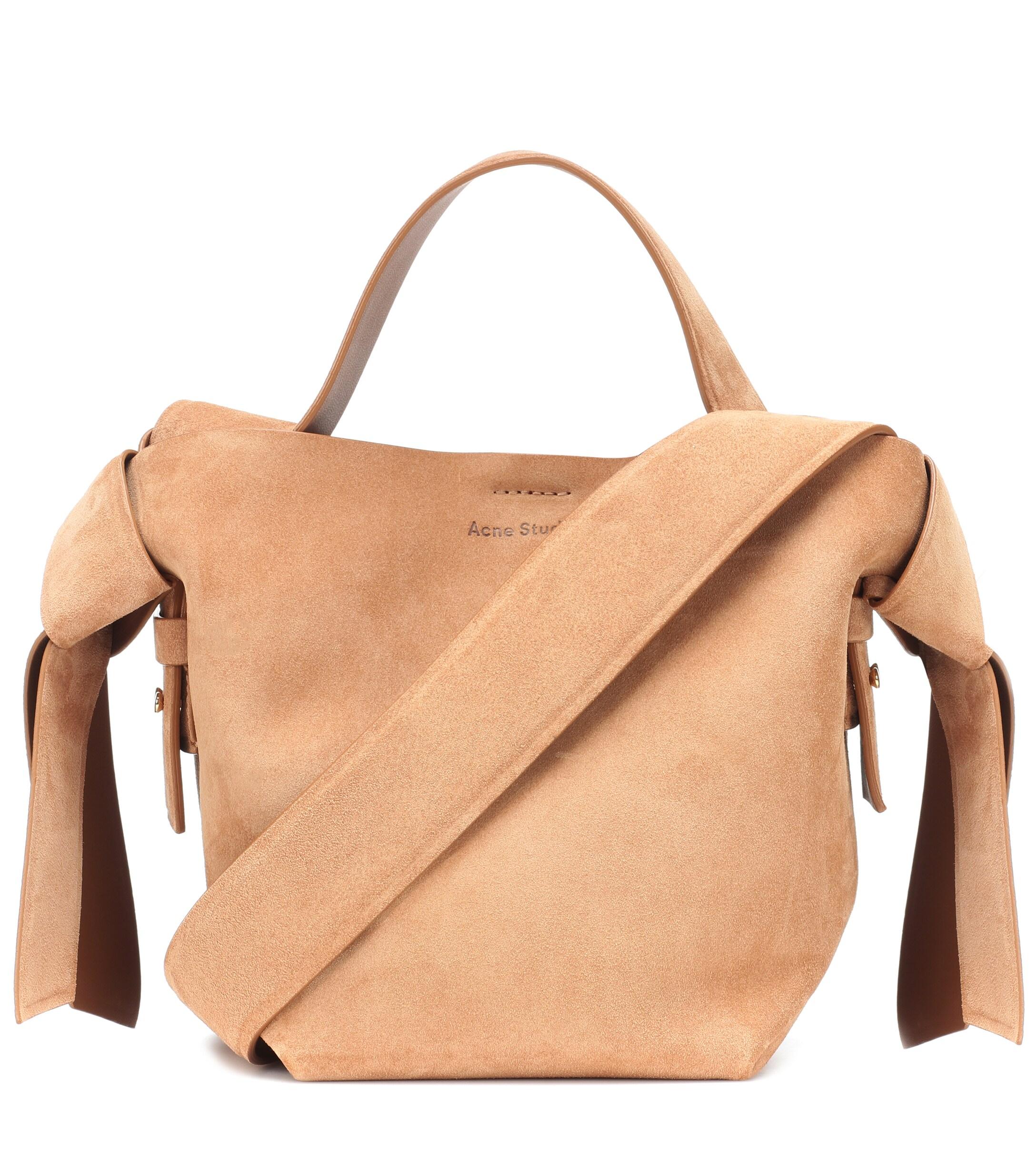 Acne Studios Musubi Mini Suede Shoulder Bag in Beige (Natural) Lyst