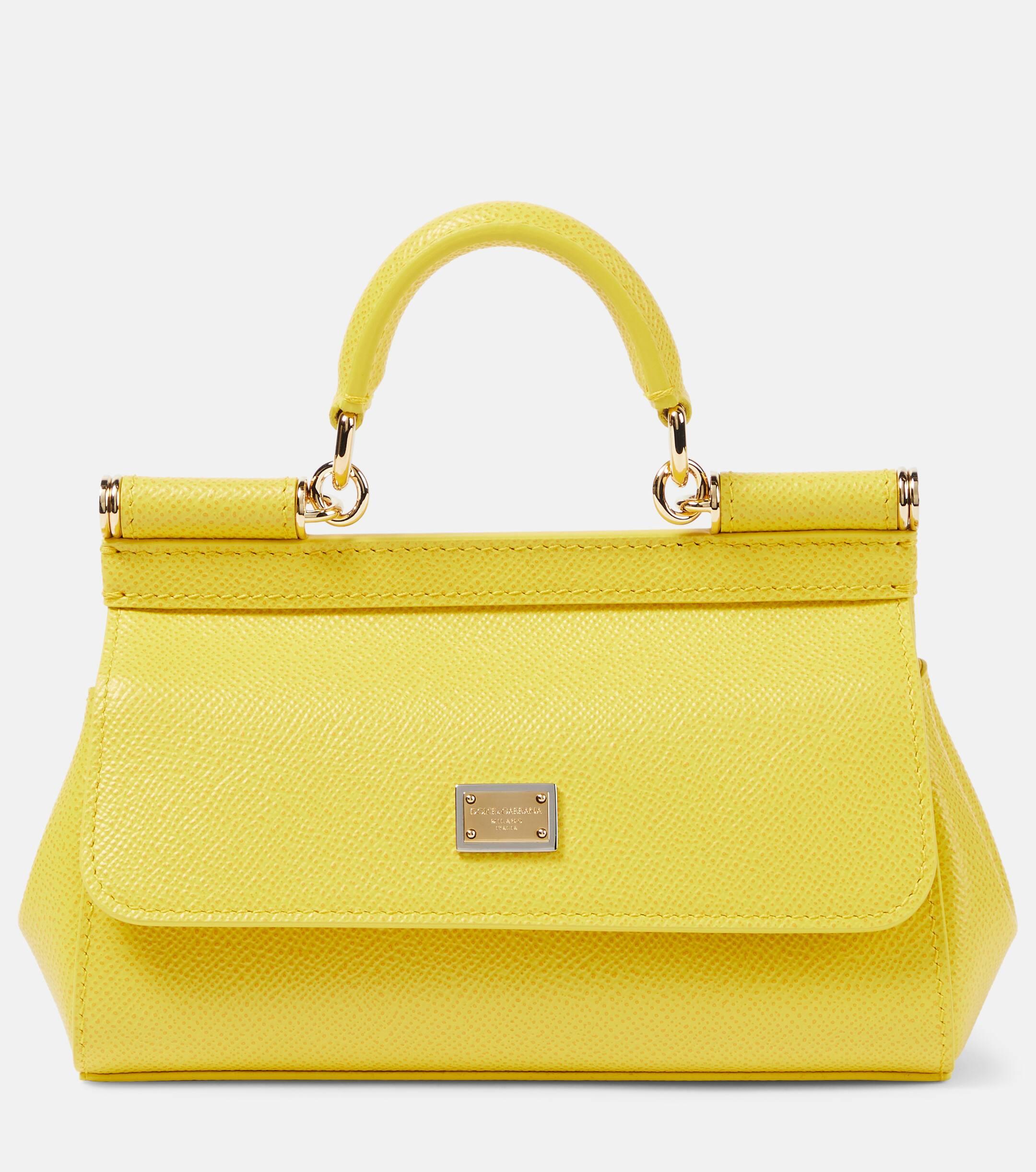 Dolce Gabbana Sicily Small Leather Shoulder Bag in Yellow Lyst UK