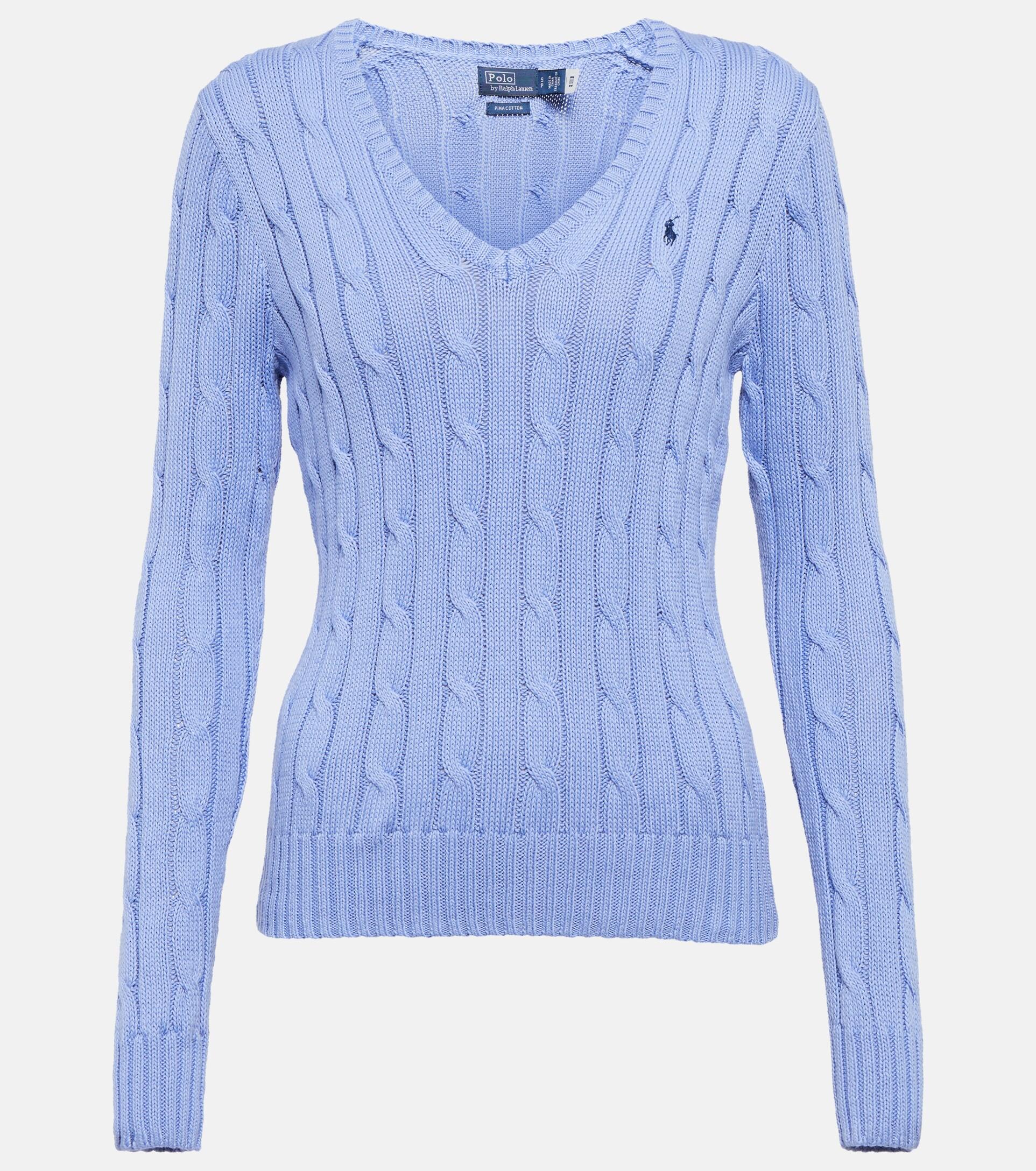 Polo Ralph Lauren Cable-knit Cotton Sweater in Blue | Lyst