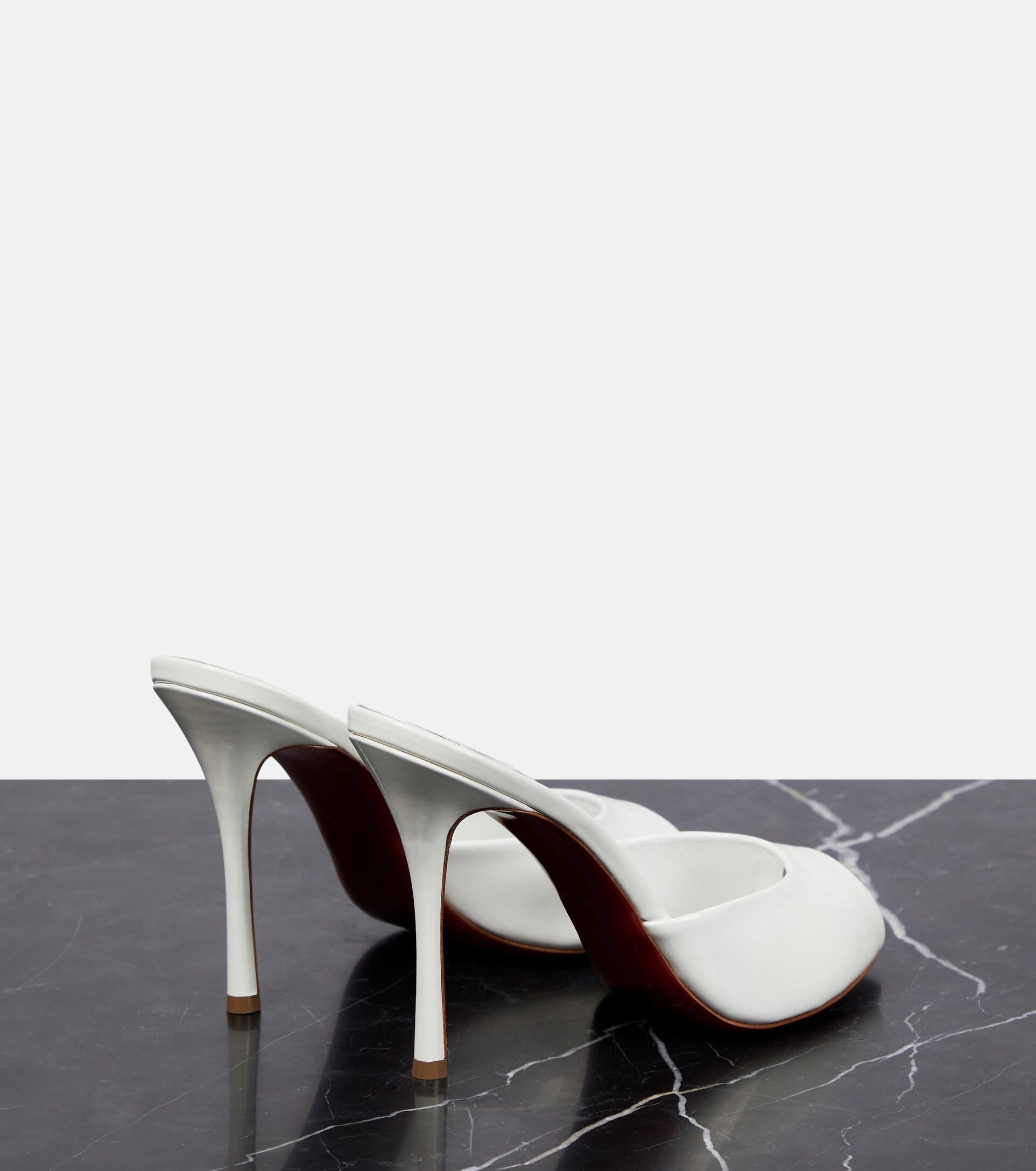 Christian Louboutin Bridal Me Dolly Patent Leather Mules in White | Lyst
