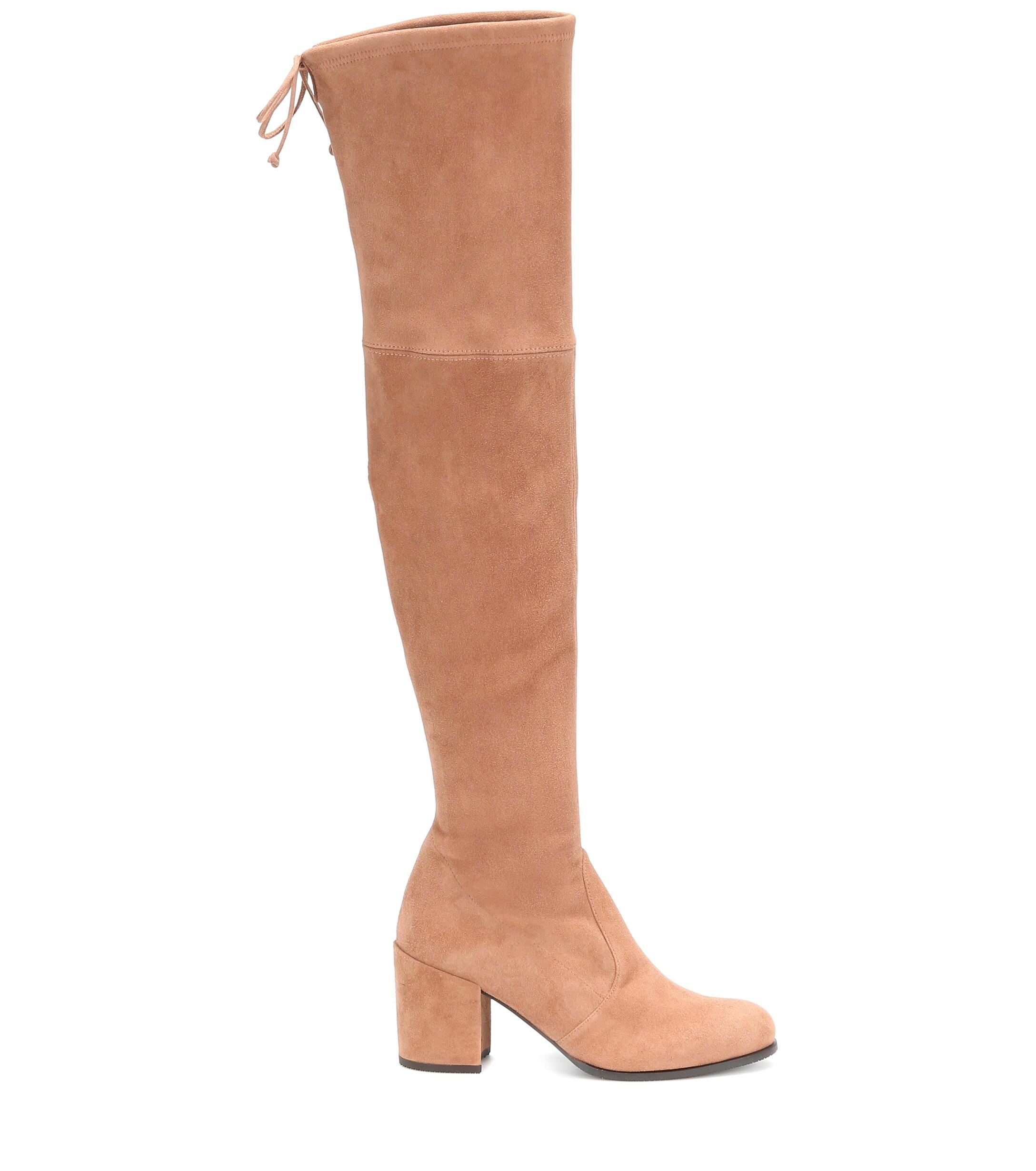 Stuart Weitzman Tieland Suede Over-the-knee Boots in Brown - Lyst
