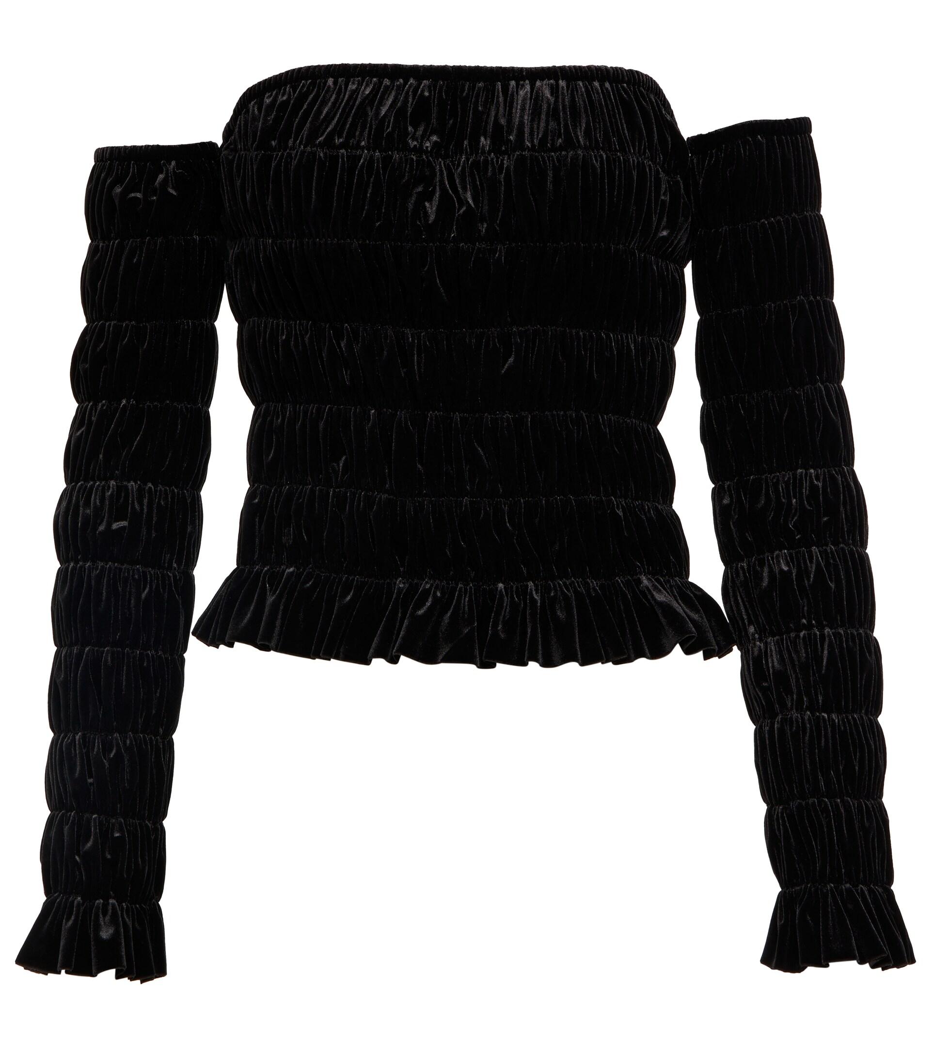 Norma Kamali Velvet Tube Top With Detached Sleeves in Black | Lyst