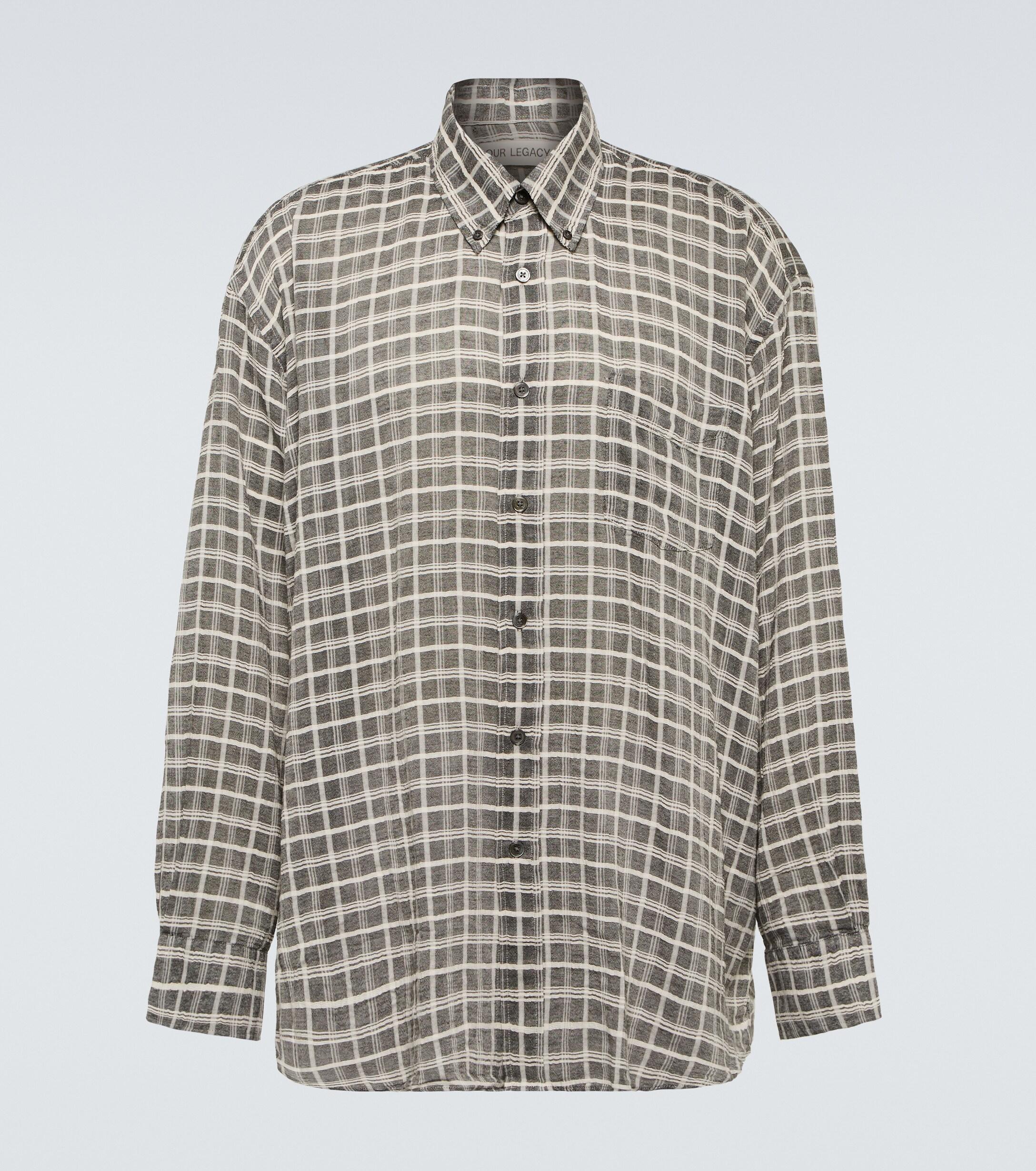 Our Legacy Borrowed Bd Checked Shirt in Grey for Men | Lyst UK