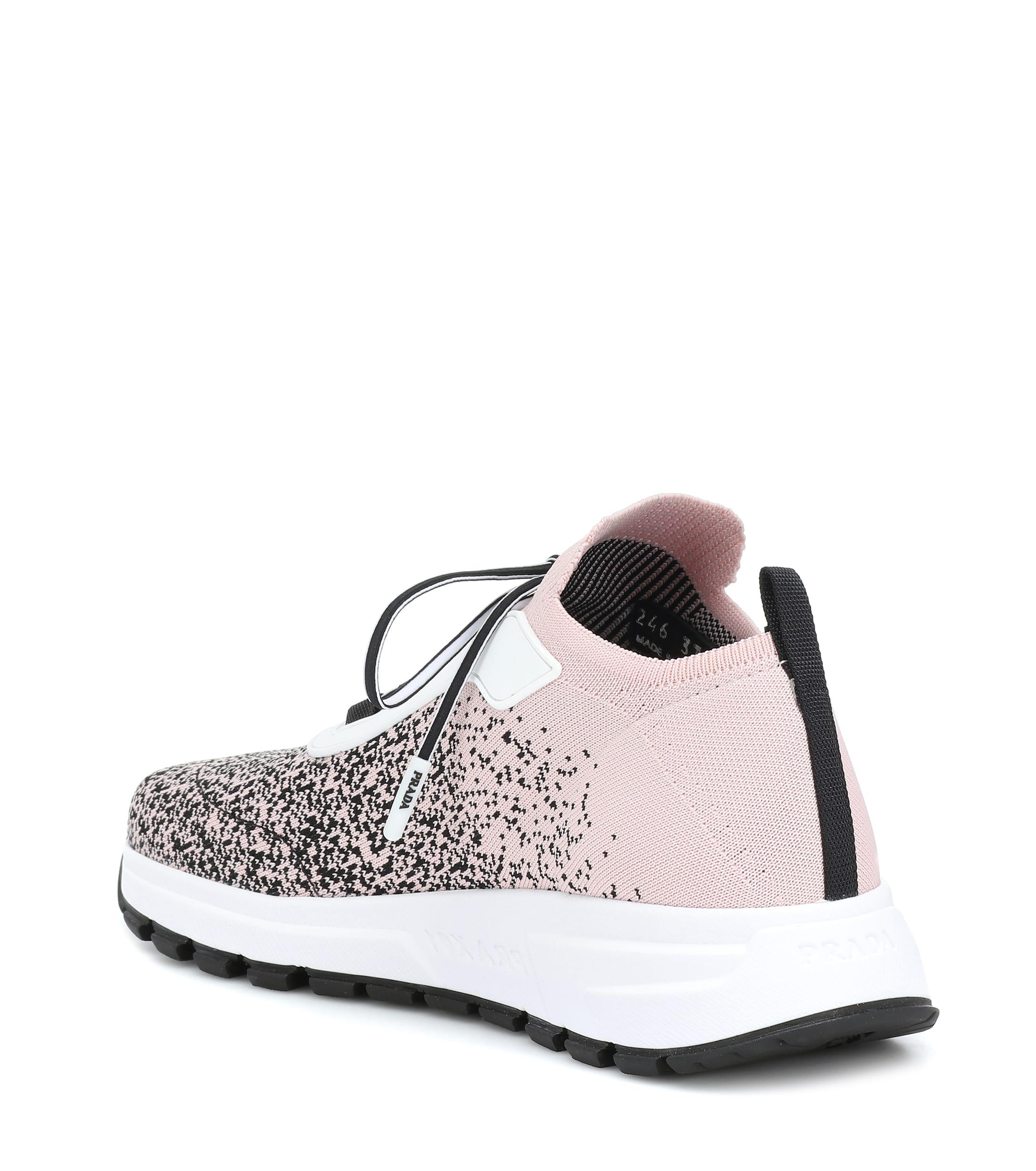 prada pink and black sneakers