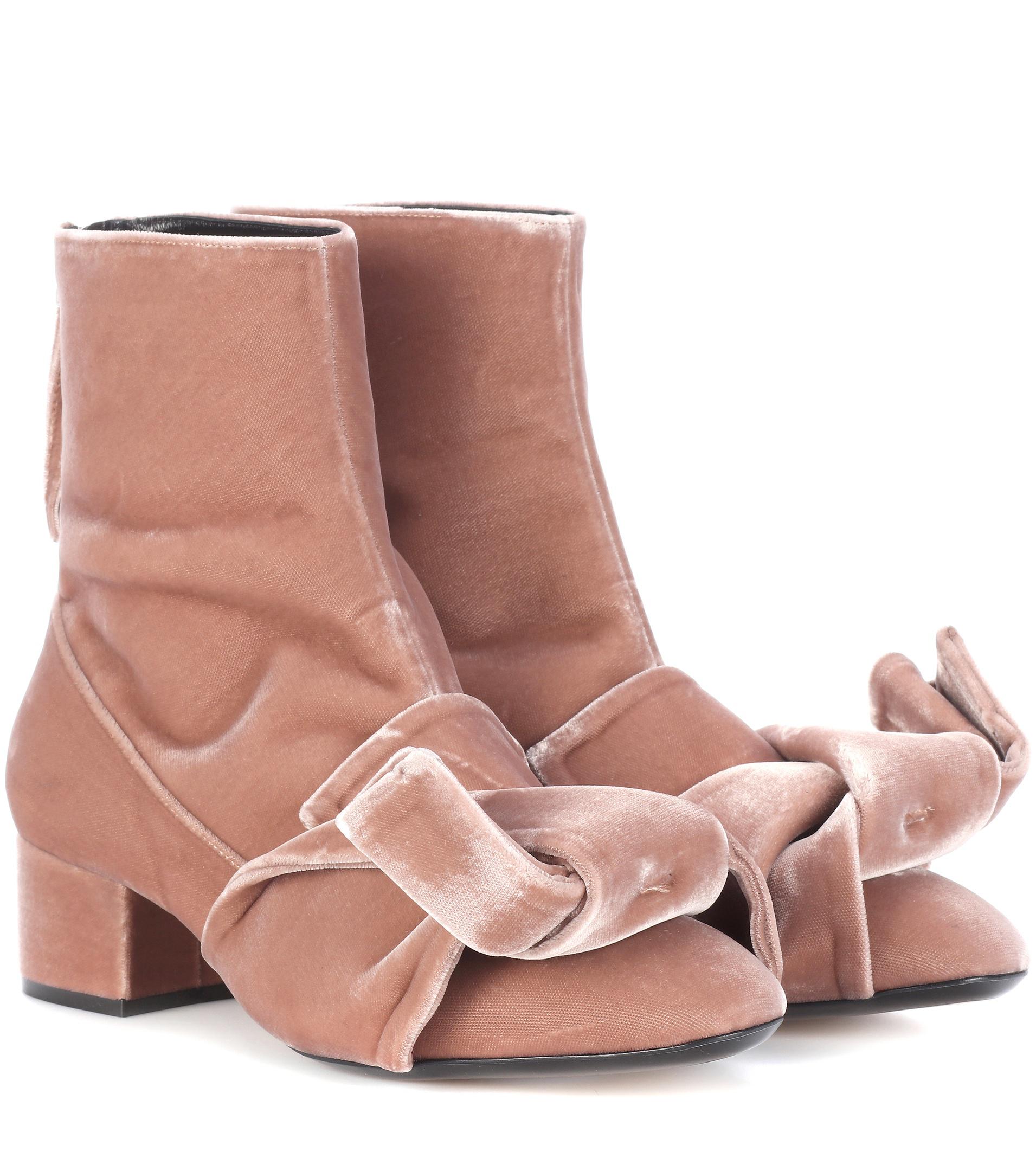 pale pink ankle boots