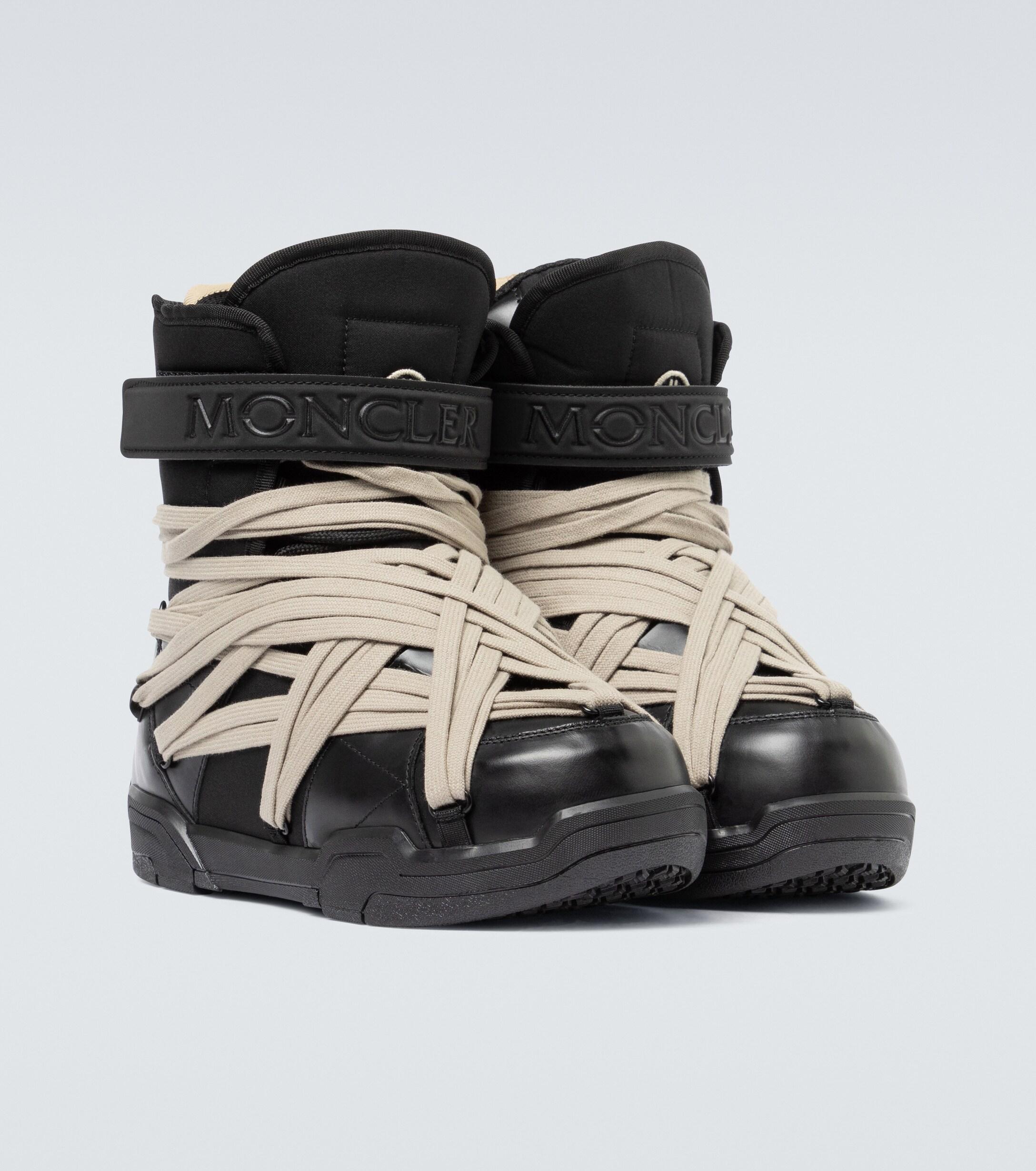 Rick Owens Moncler + Lace-up Moon Boots in Black for Men | Lyst