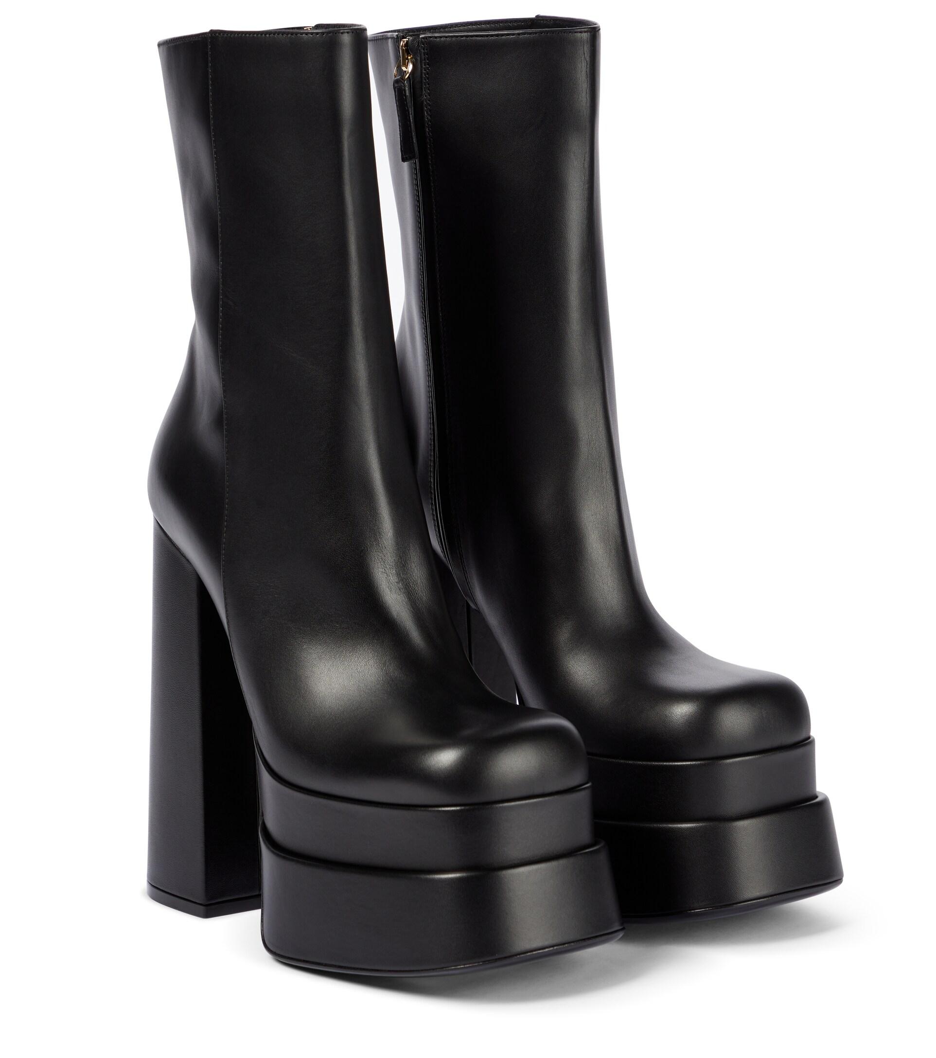 Versace Intrico Leather Platform Ankle 