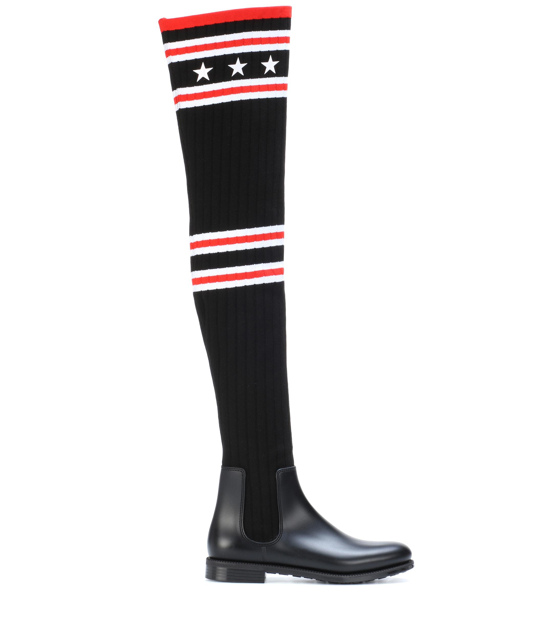 Botas mosqueteras de punto Givenchy de Caucho de color Negro | Lyst