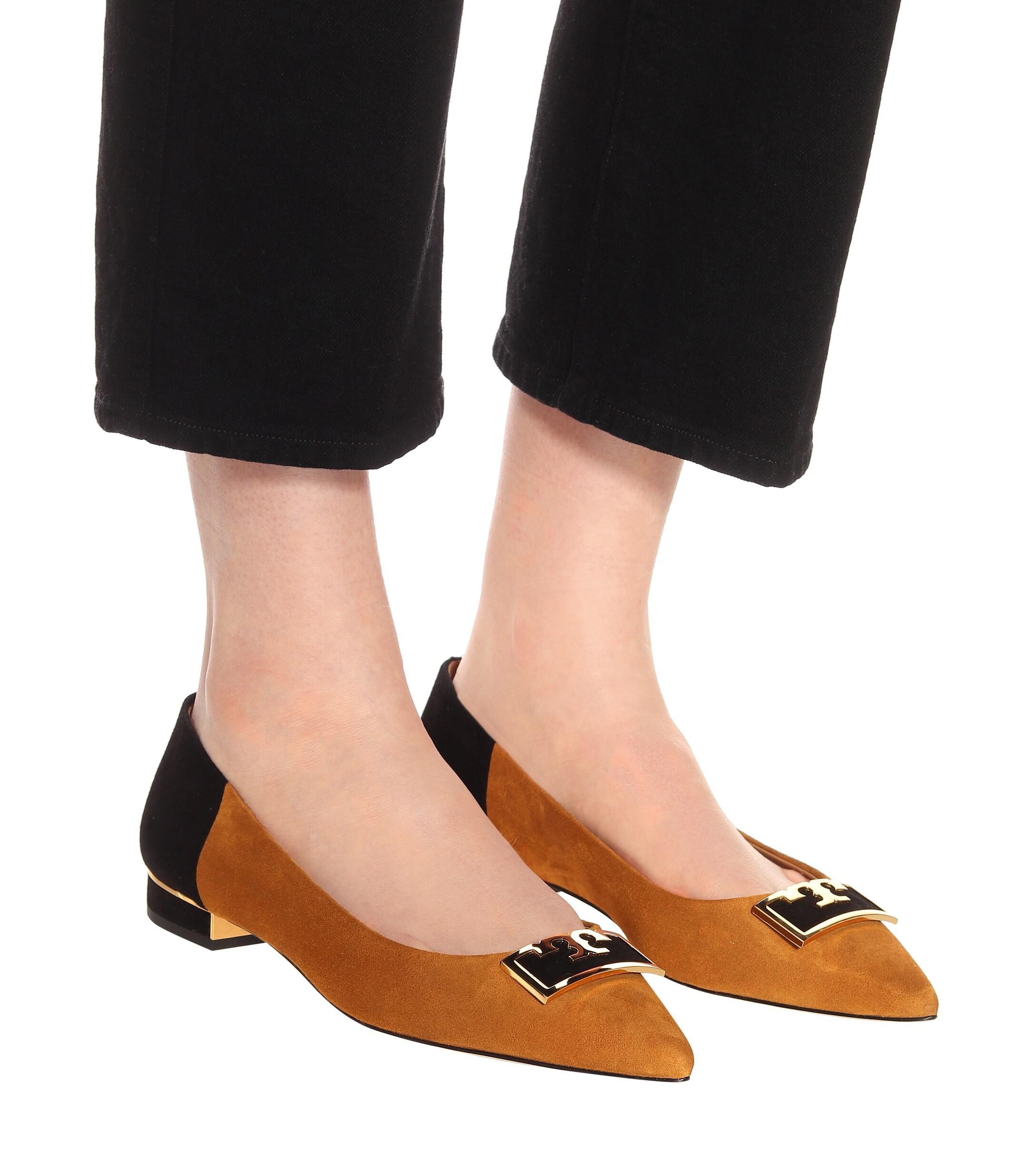 tory burch white ballet flats