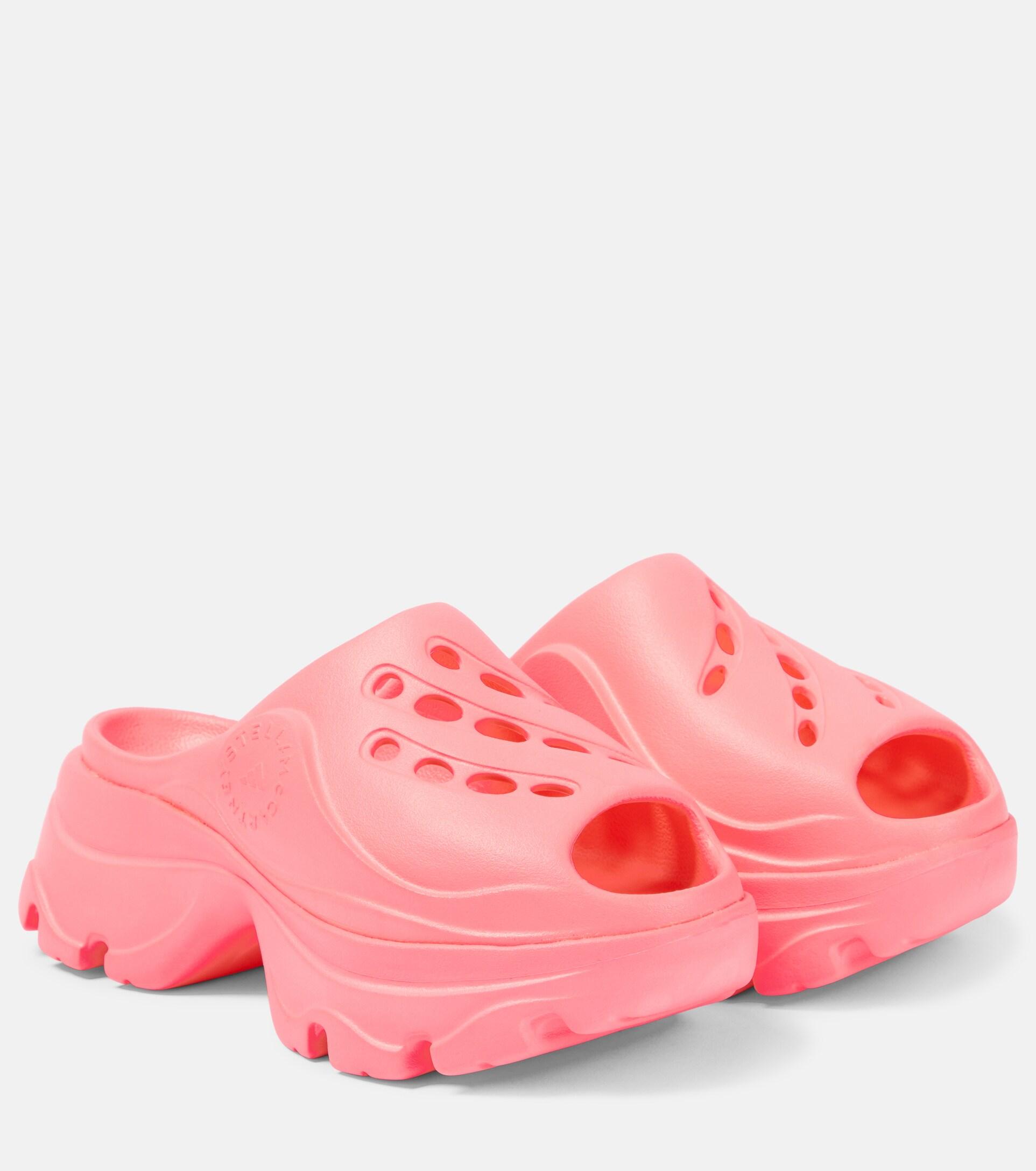 adidas By Stella McCartney Logo Rubber Clogs in Pink | Lyst