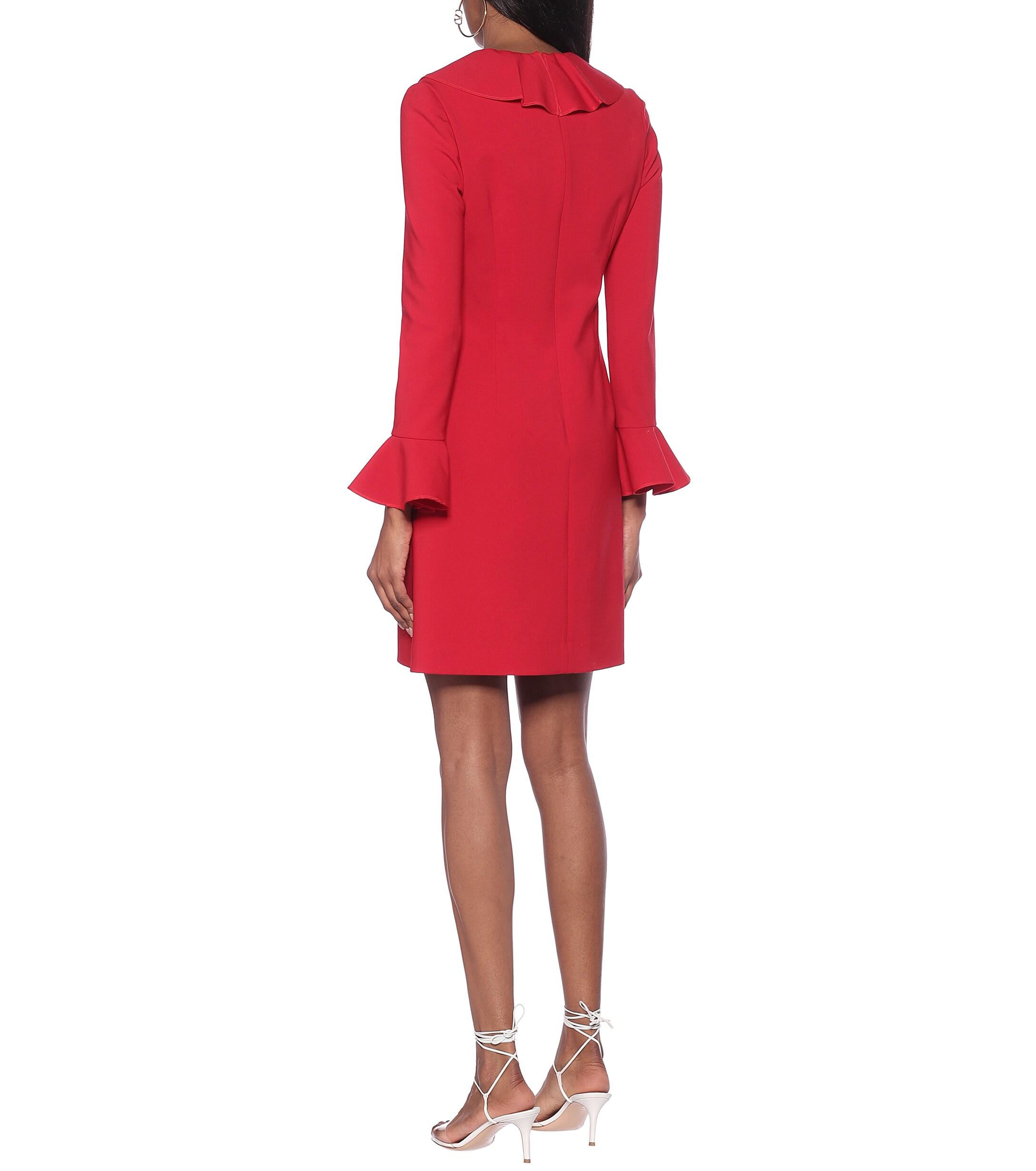 Valentino Wool-blend Crêpe Dress in Red - Lyst