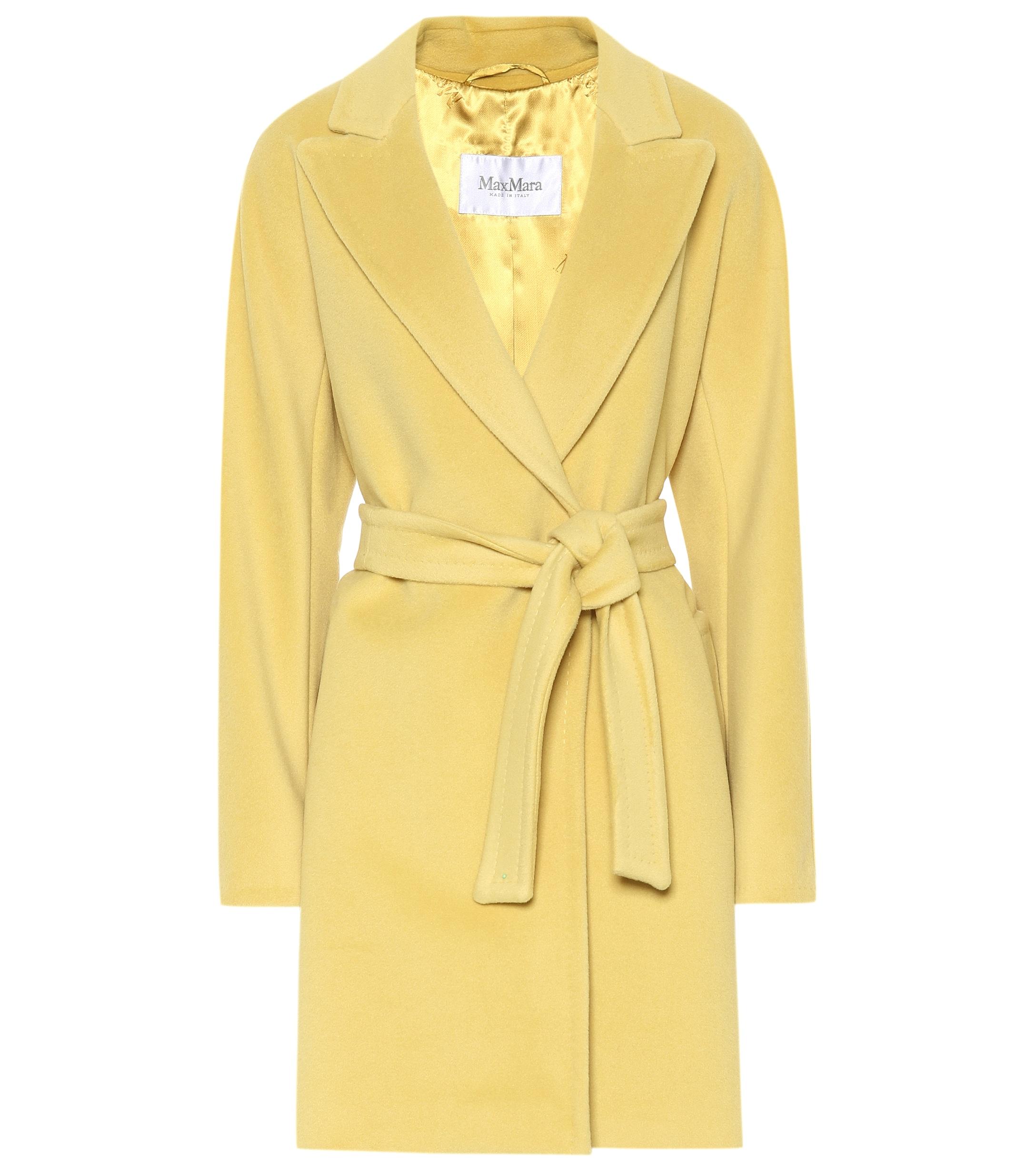 Max Mara Raoul Wool And Cashmere Coat in Yellow | Lyst