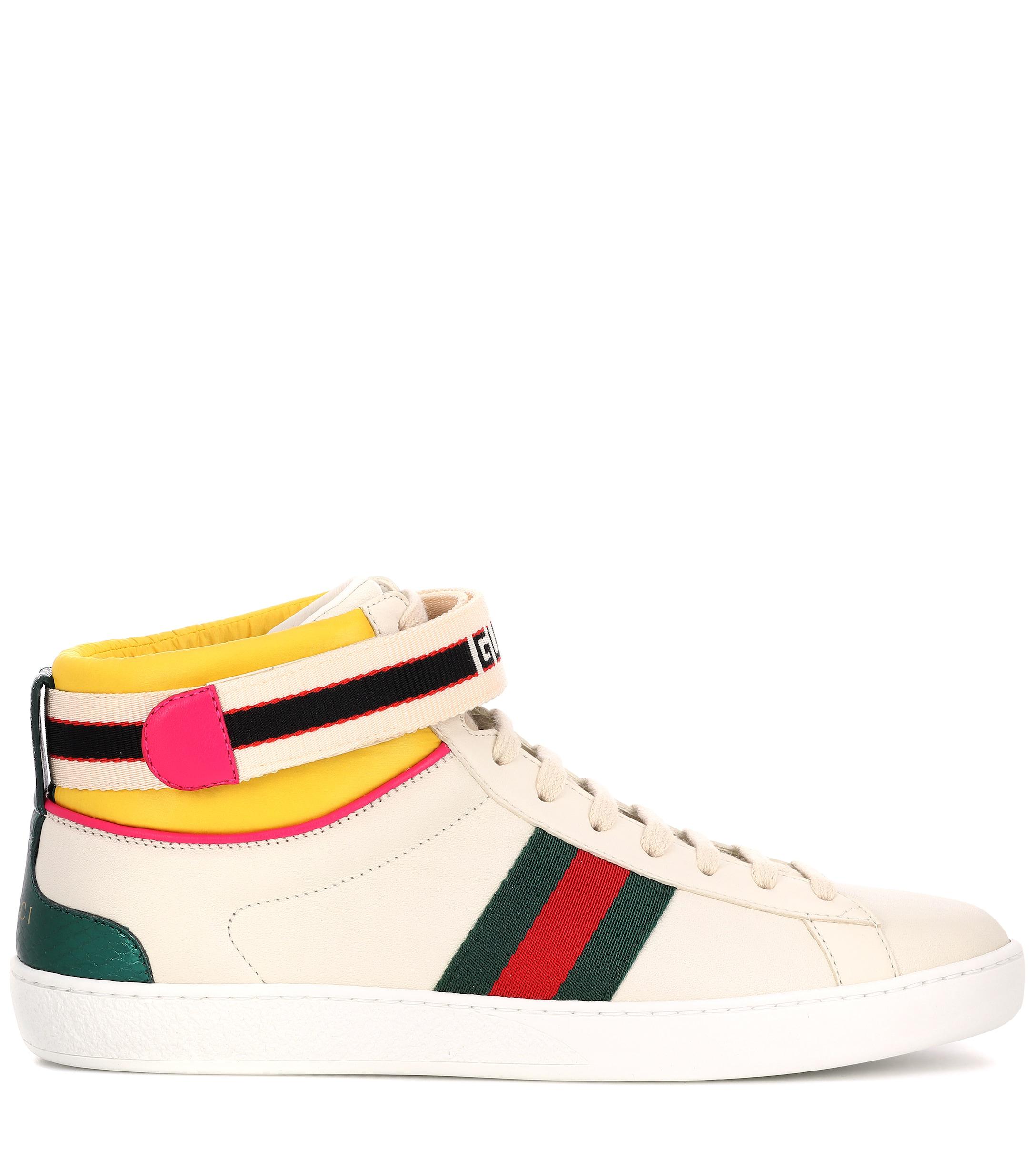 gucci high top leather sneakers