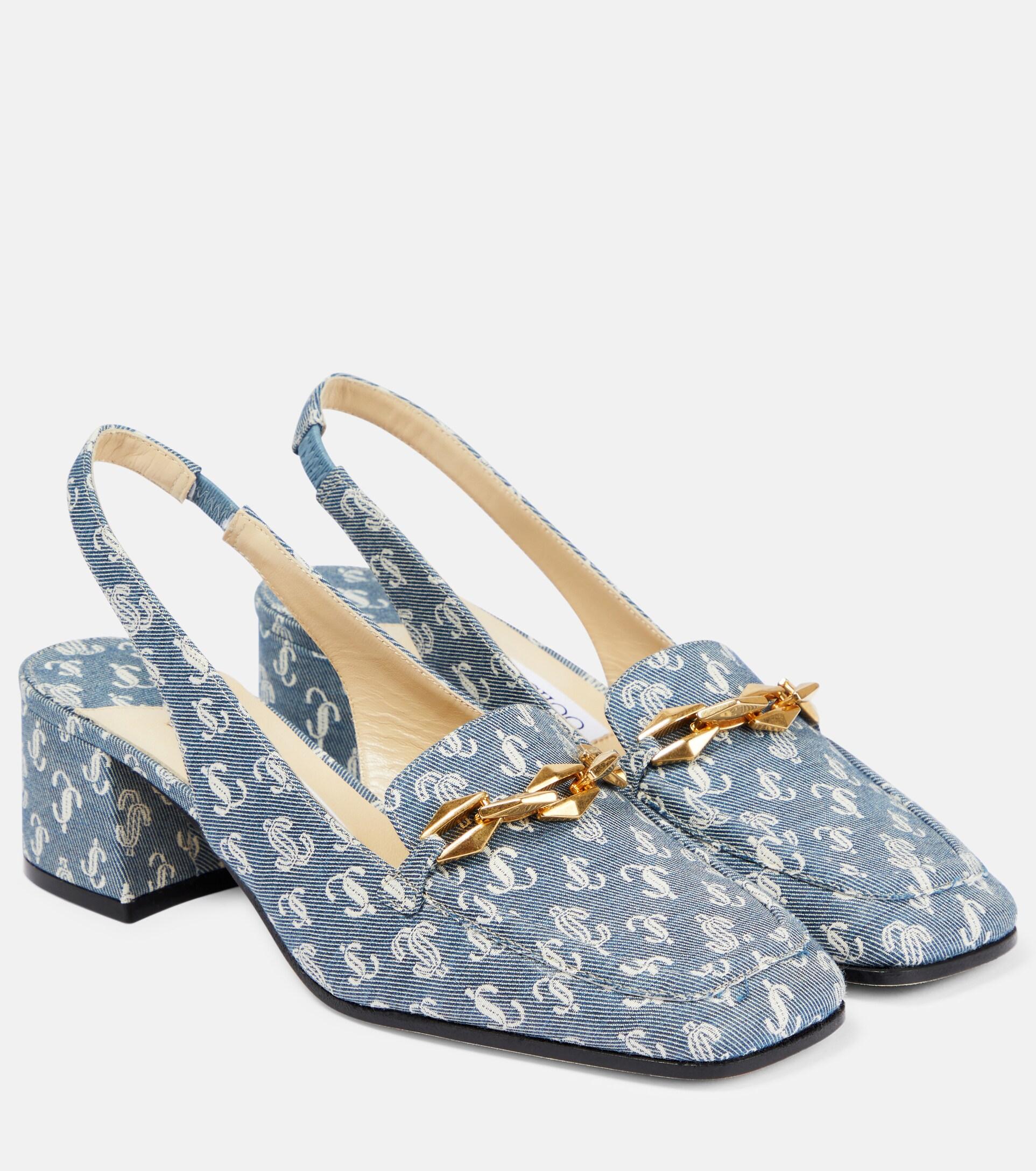 Jimmy Choo Diamond Tilda Denim Slingback Pumps in Blue Lyst