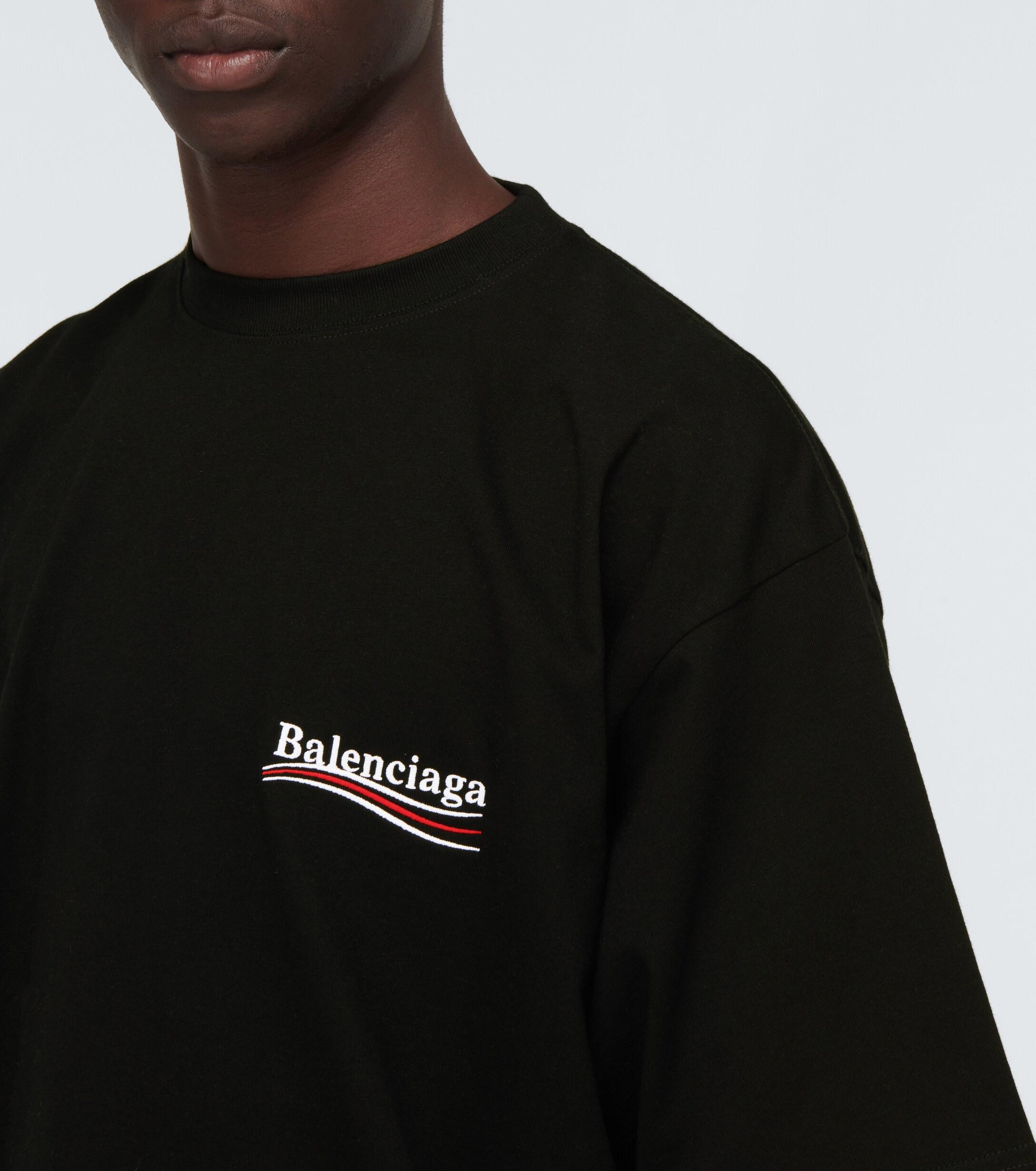 Balenciaga Cotton Political Campaign Large-fit T-shirt in Black for Men |  Lyst Australia