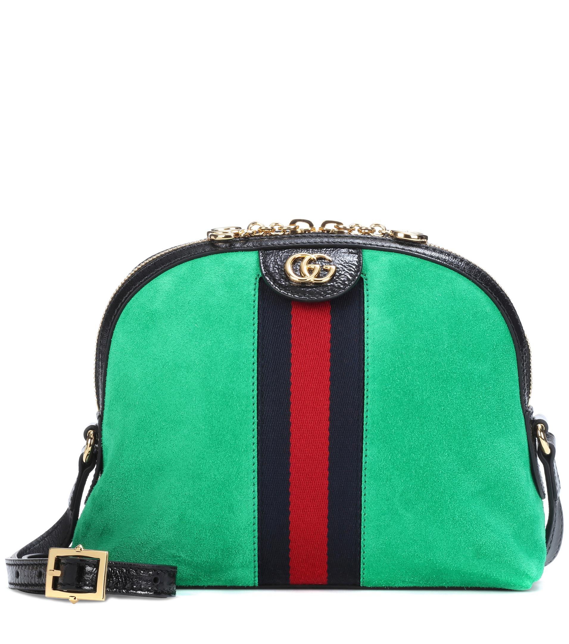 Gucci Ophidia Suede Crossbody Bag in Green - Lyst