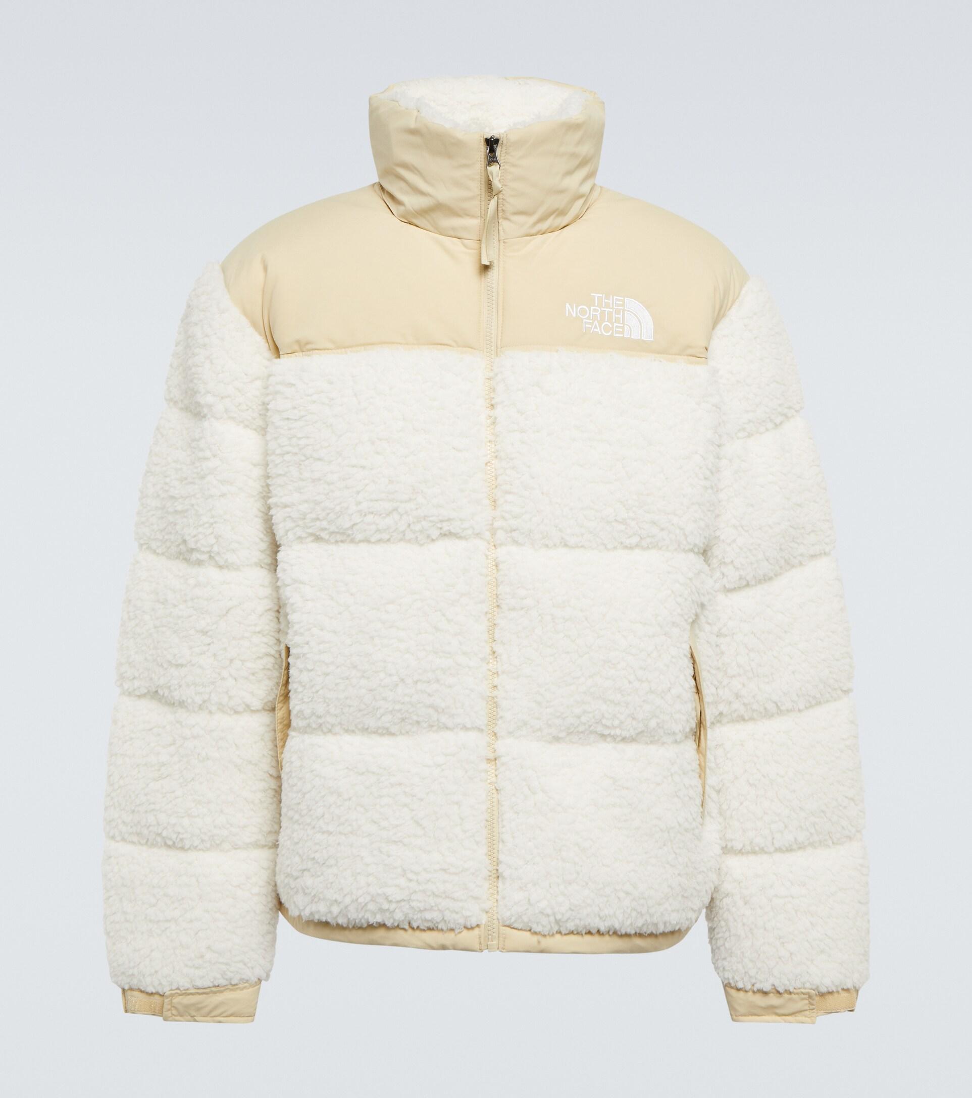 The North Face Nuptse Faux Shearling Jacket in White for Men | Lyst