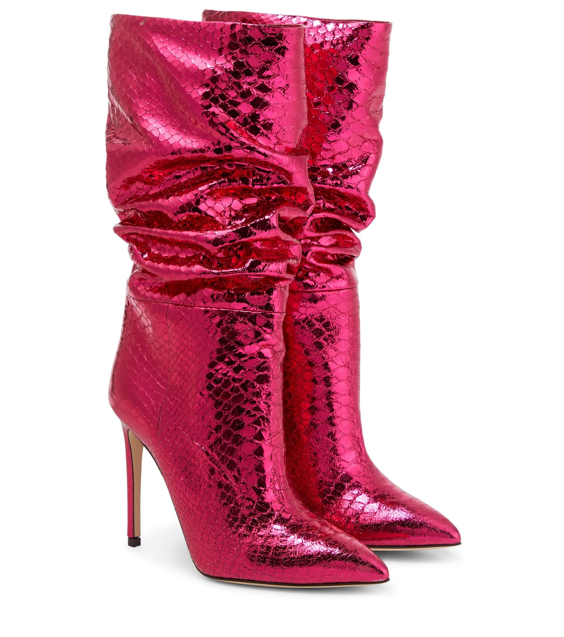 Paris Texas Slouchy Metallic Leather Ankle Boots in Red Lyst Paris Texas Slouchy Metallic Leather Ankle Boots in Red Lyst