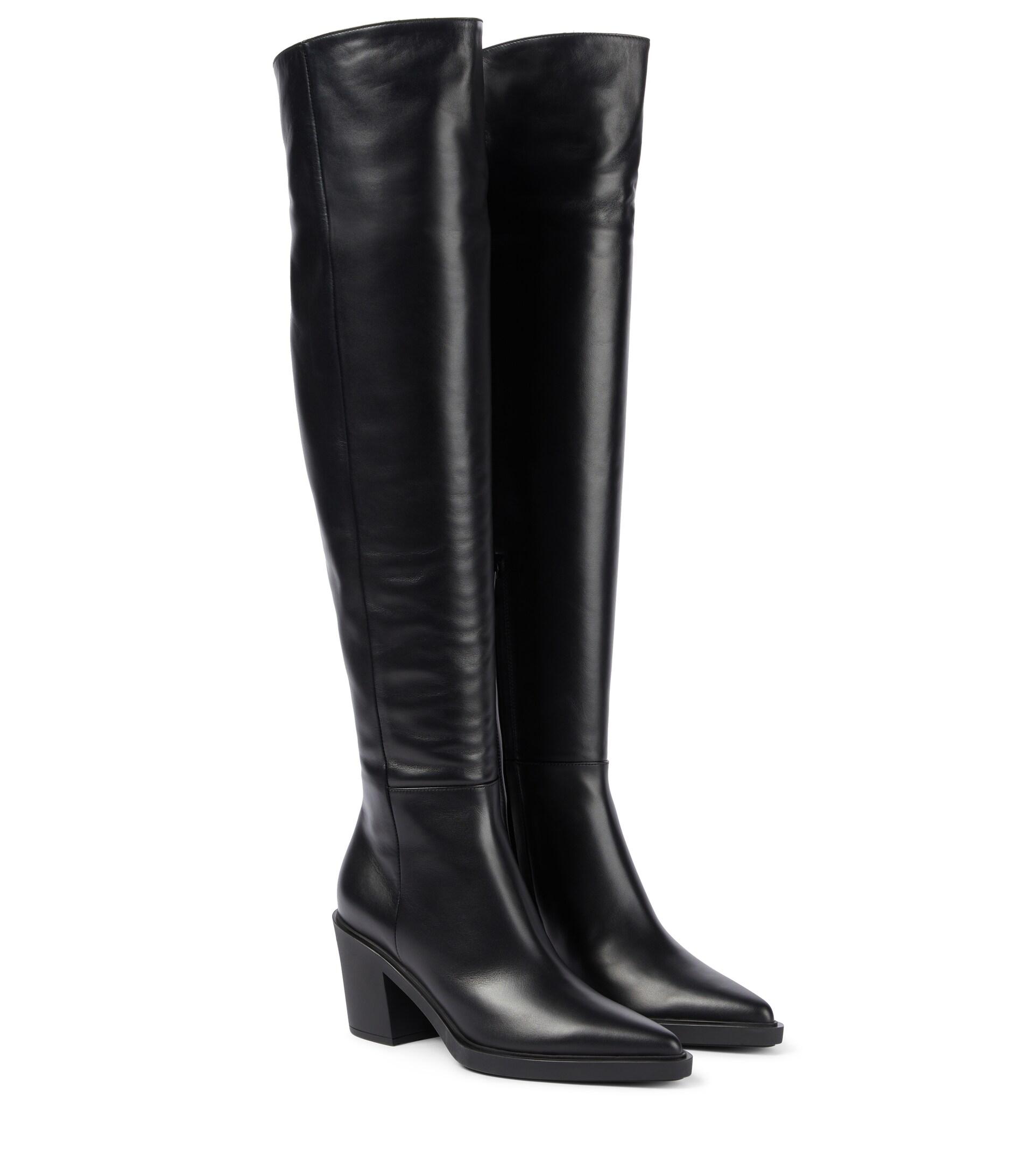 Gianvito Rossi Dylan Cuissard Leather Over-knee Boots in Black | Lyst