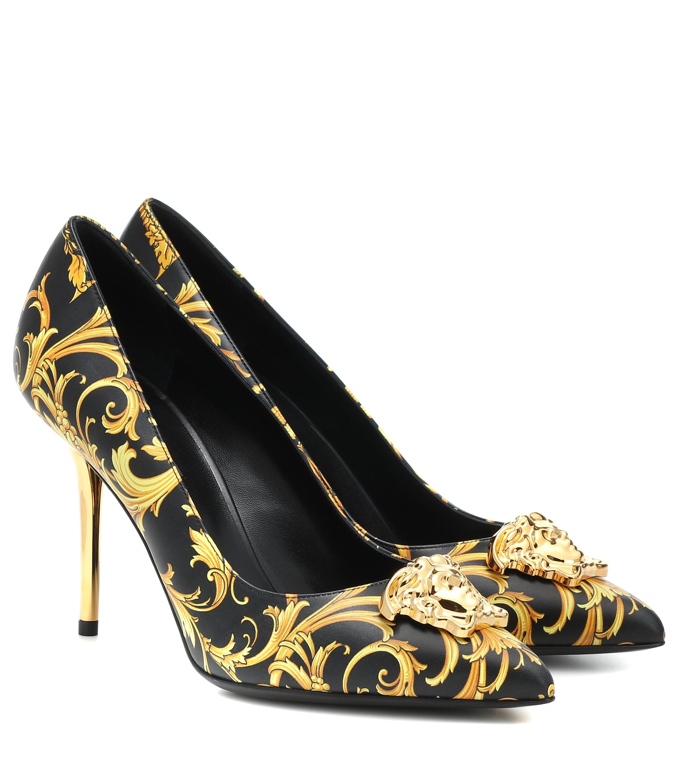 versace leather pumps