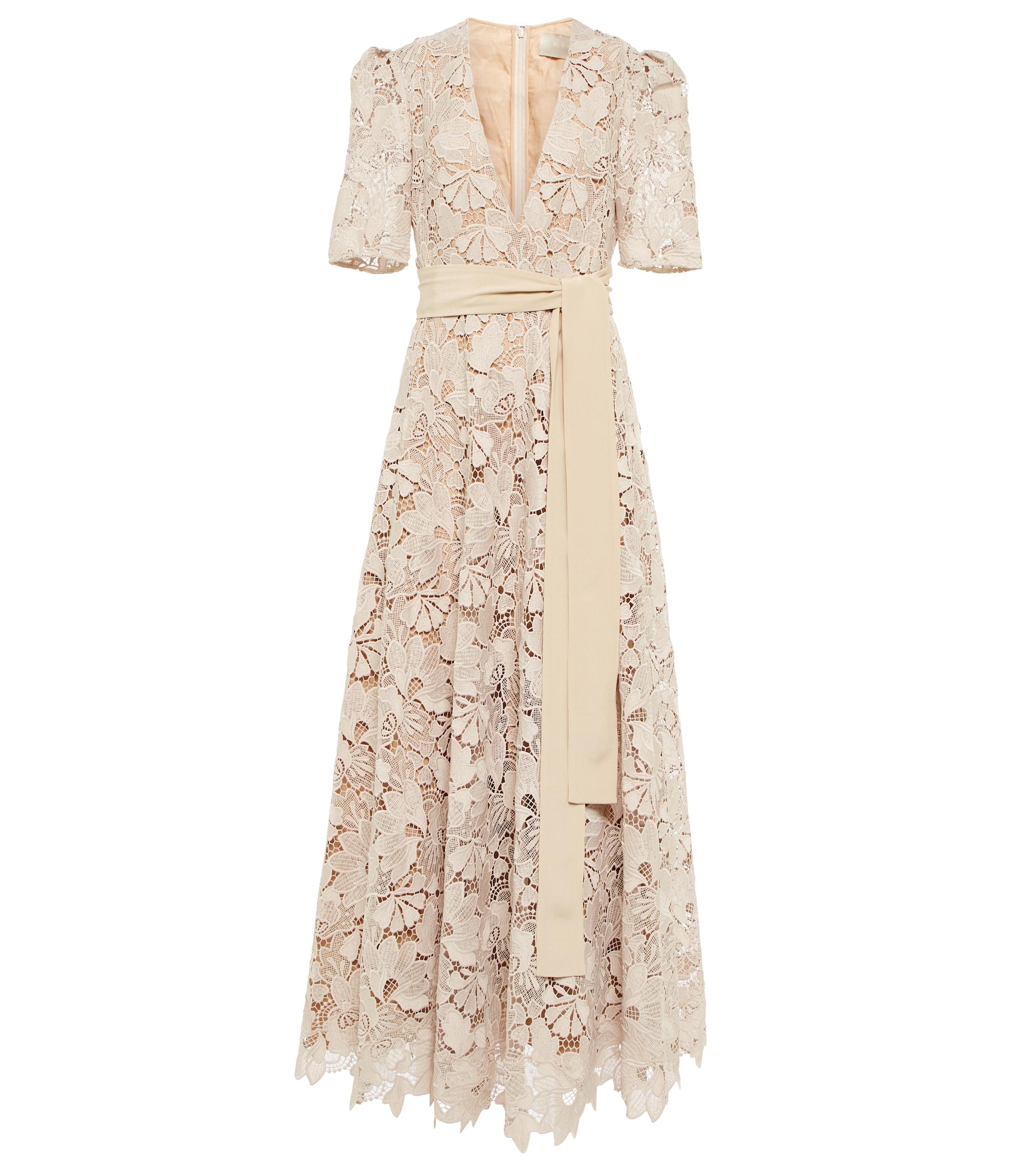 Robe longue en macrame Elie Saab en coloris Neutre | Lyst