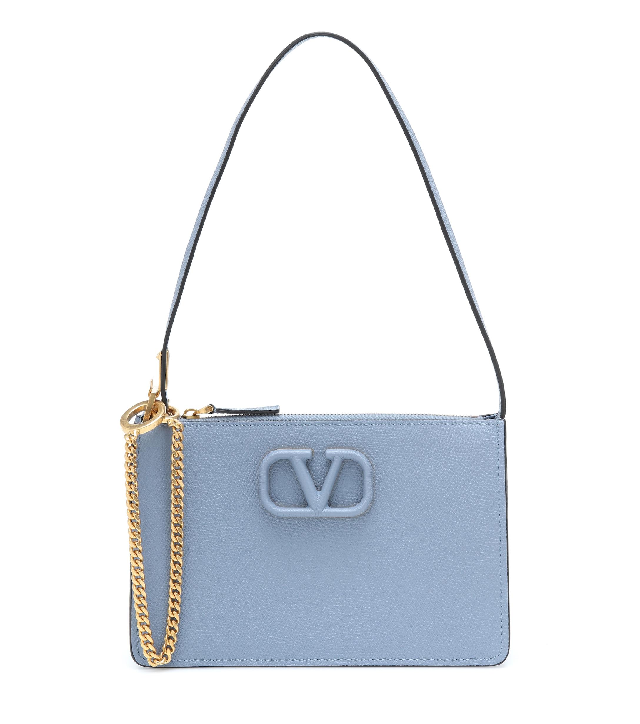 Valentino Garavani Vsling Small Leather Shoulder Bag in Blue Lyst