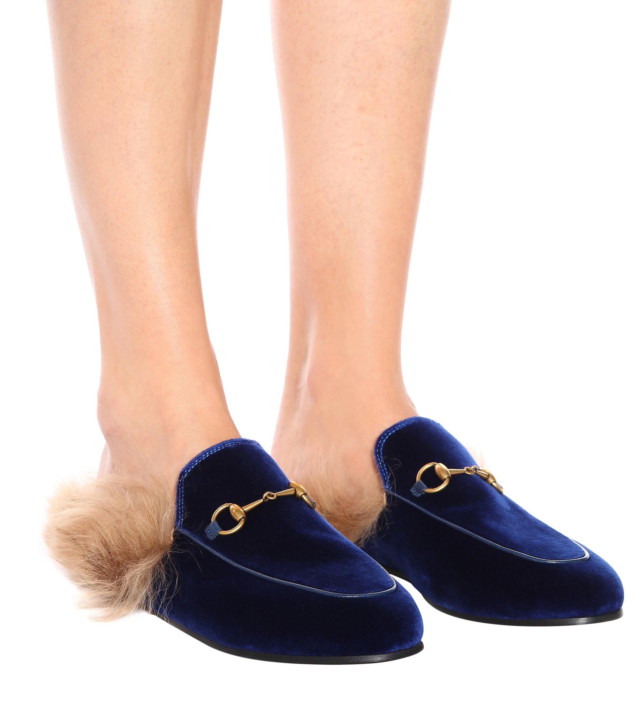 gucci princetown velvet slippers