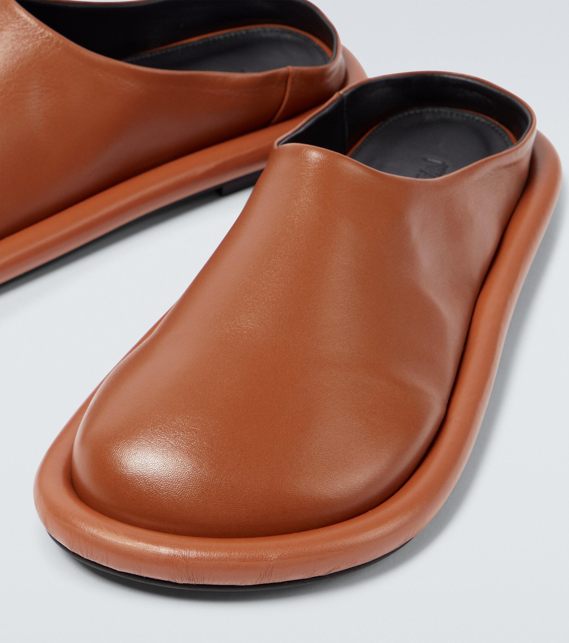 Mens Shoes Slip-on shoes Slippers JW Anderson Bumper-tube Leather Slippers in Brown for Men 