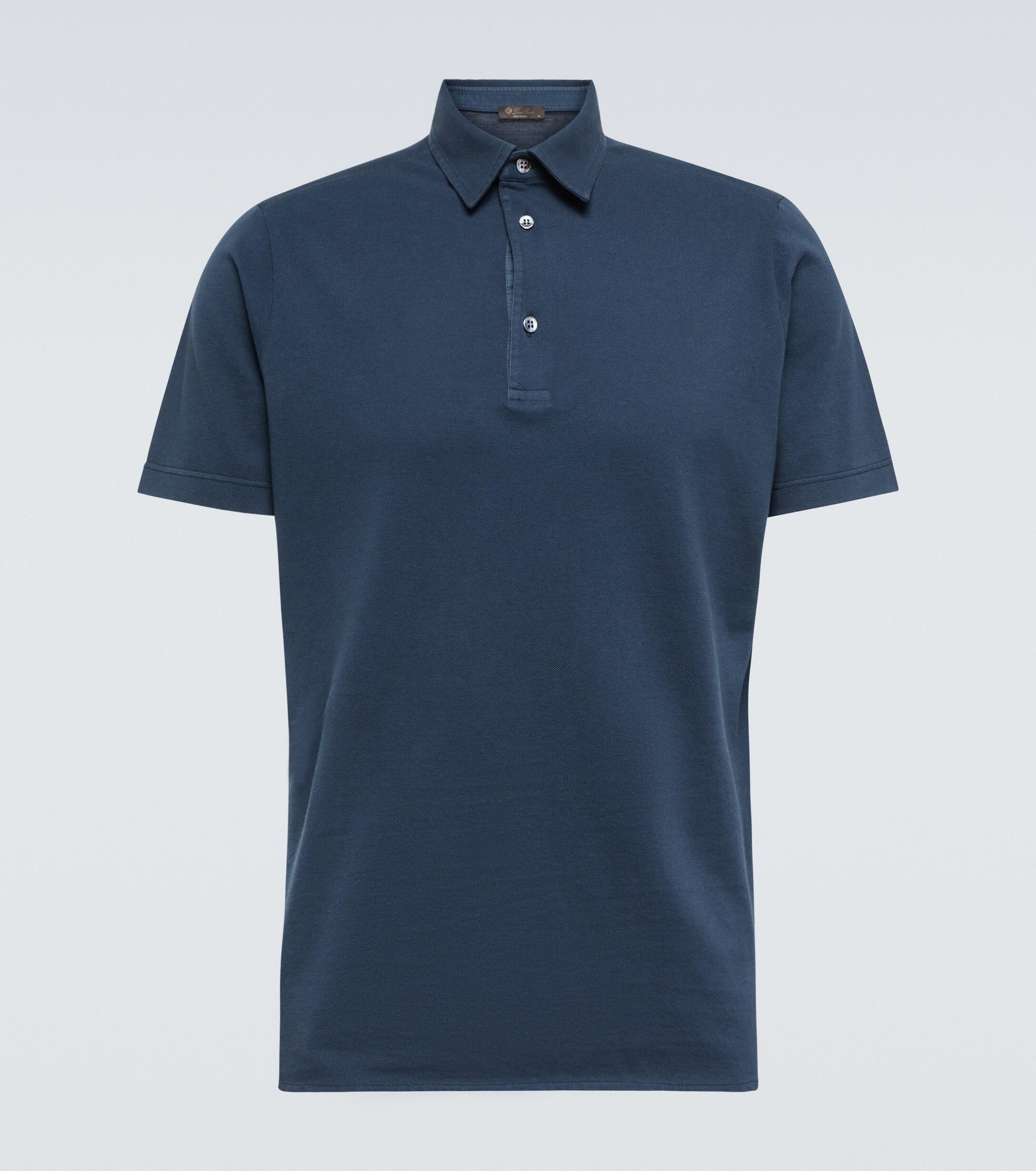 Und Seidenpiqué in Blau für Herren Loro Piana Baumwolle Polohemd Aus Baumwoll Herren Bekleidung T-Shirts Poloshirts 
