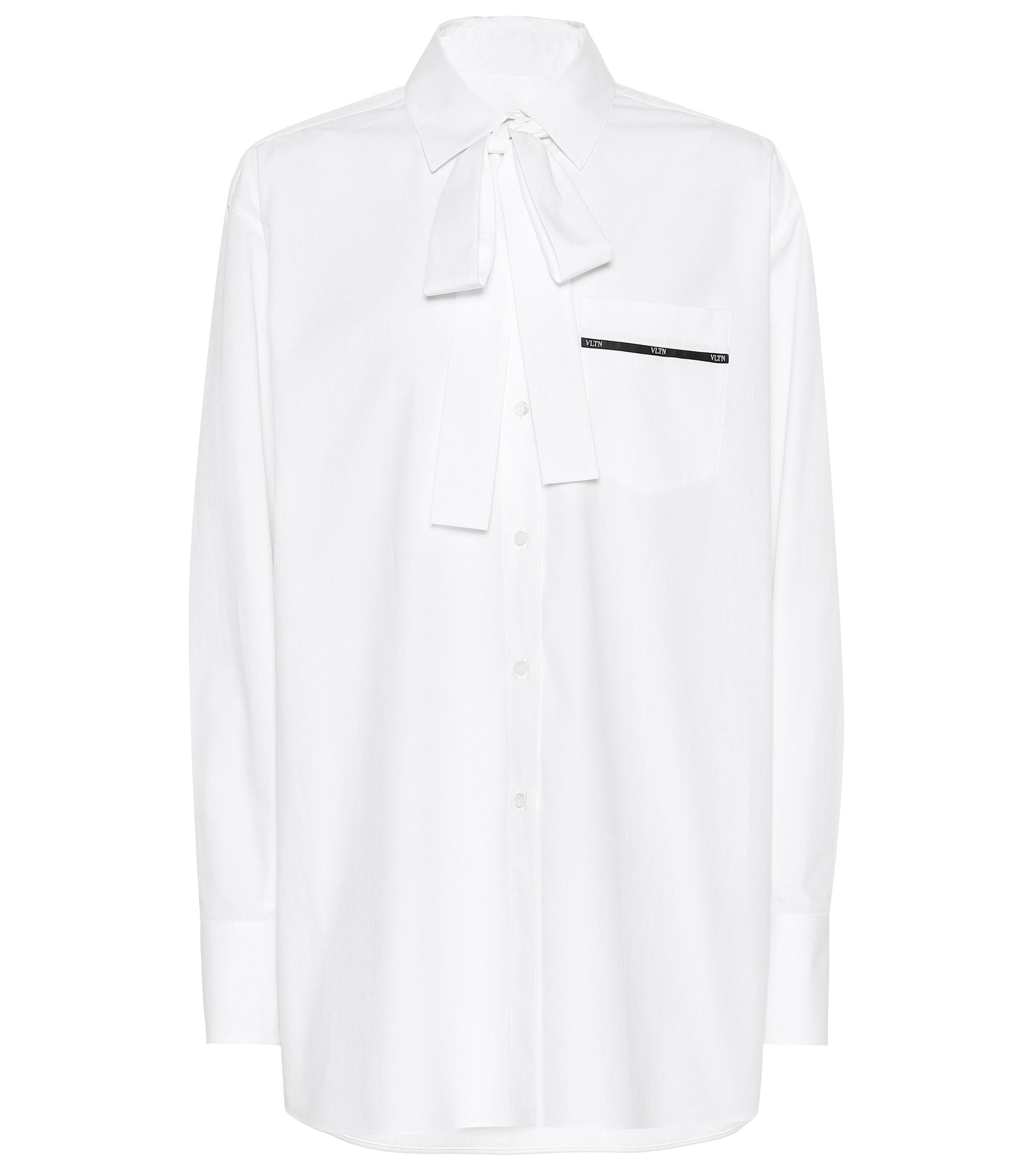 Valentino Oversized Cotton Shirt in White - Lyst