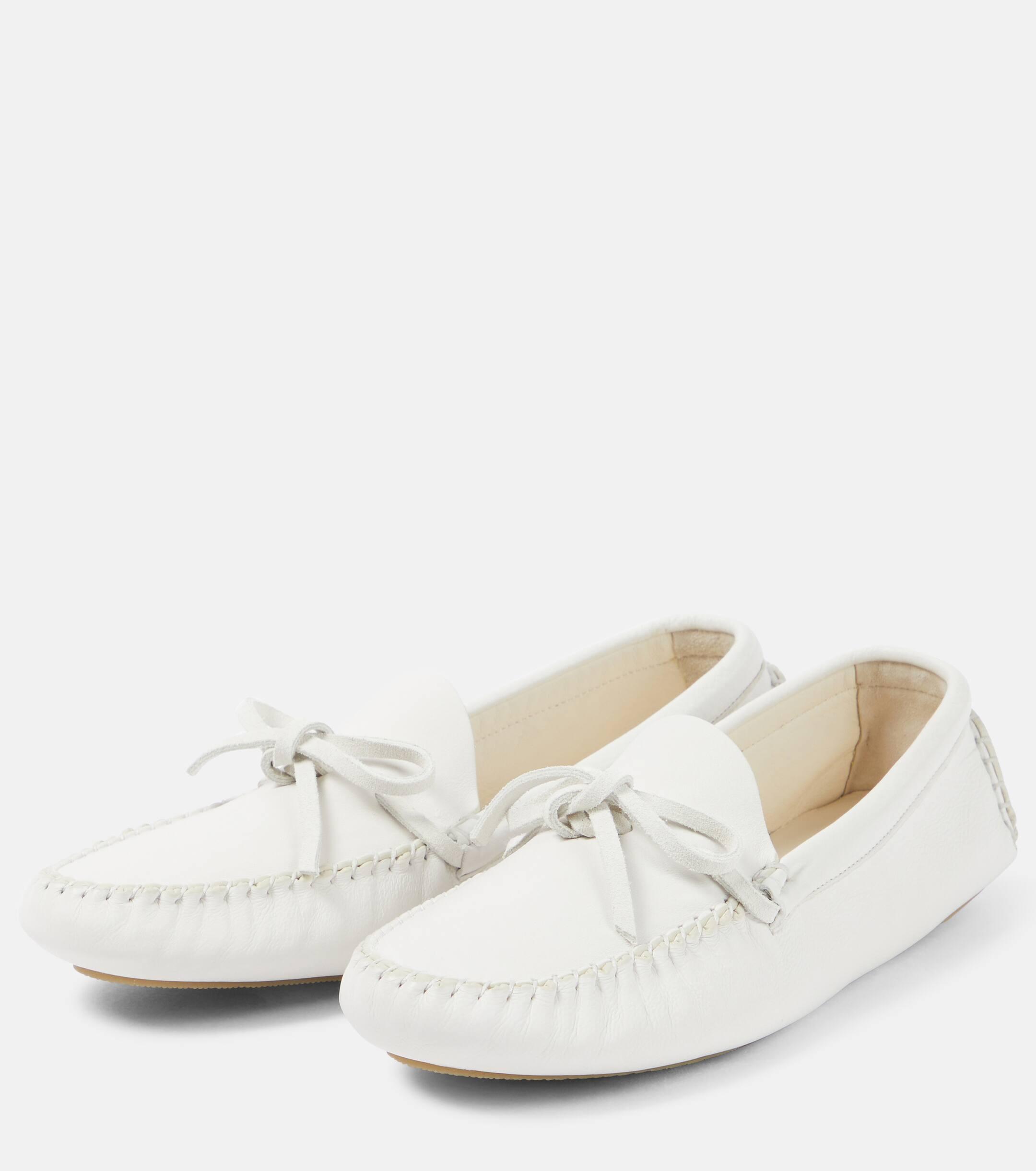 White leather cheap moccasins