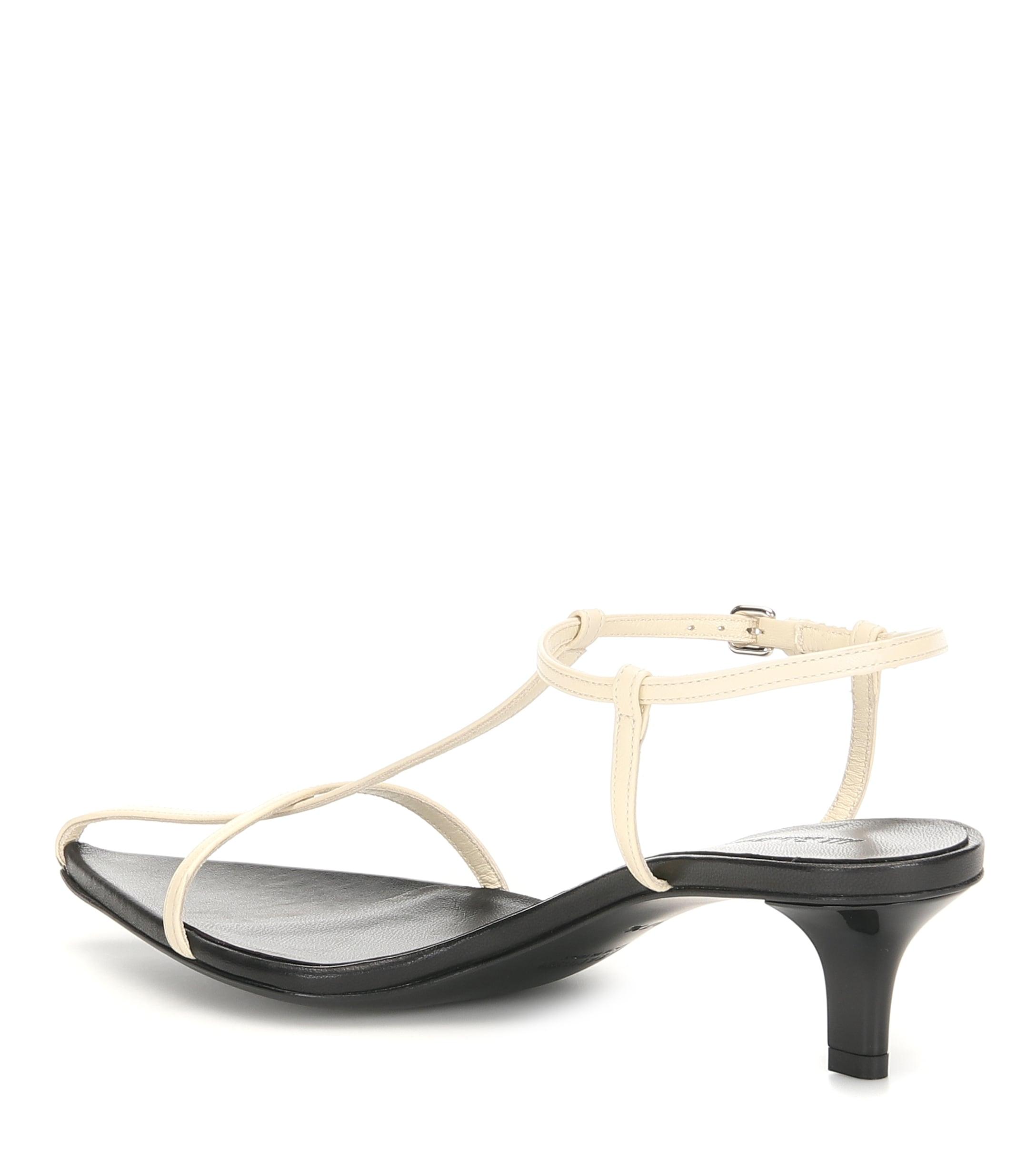 Jil Sander Leather Sandals in White - Lyst