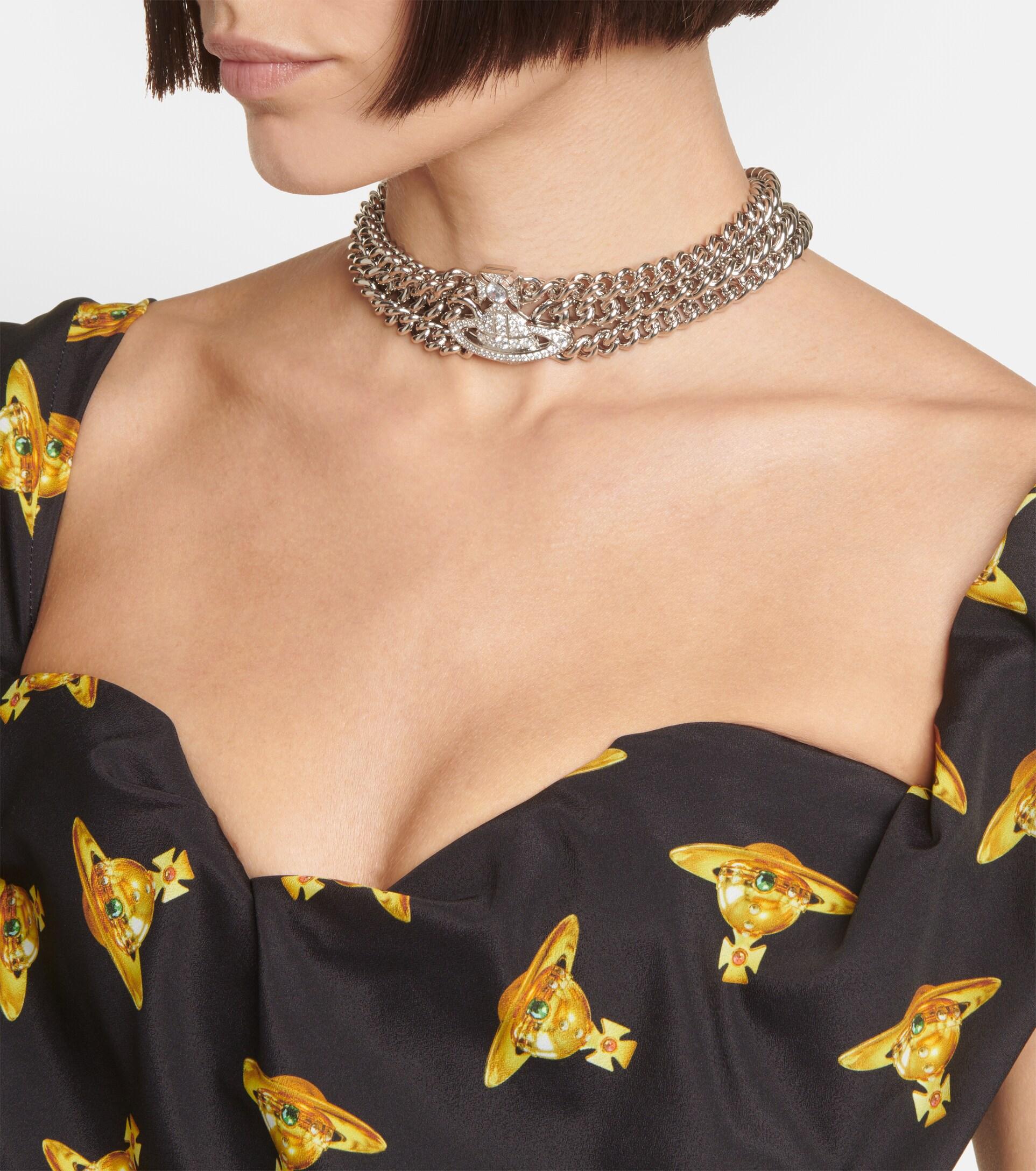 Vivienne Westwood Graziella Embellished Choker in Metallic