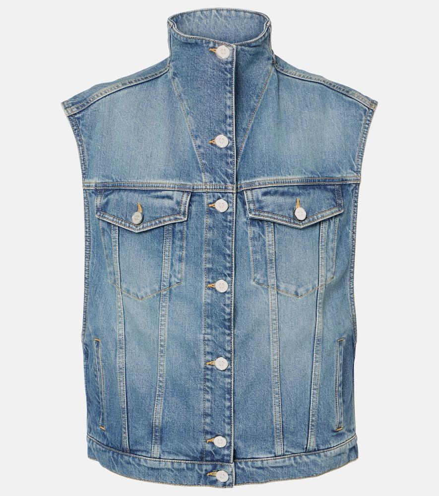 Gilet En Jean Sans Manches Femme Onsoyours - Veste Denim Vintage Boutonnée Avec Poches