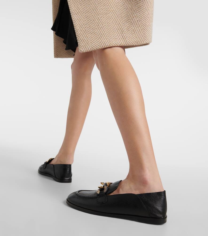 【関税込み】See by Chloe ブラック Chain Line ローファー See By Chloé Chain Line leather loafers See by Chloe